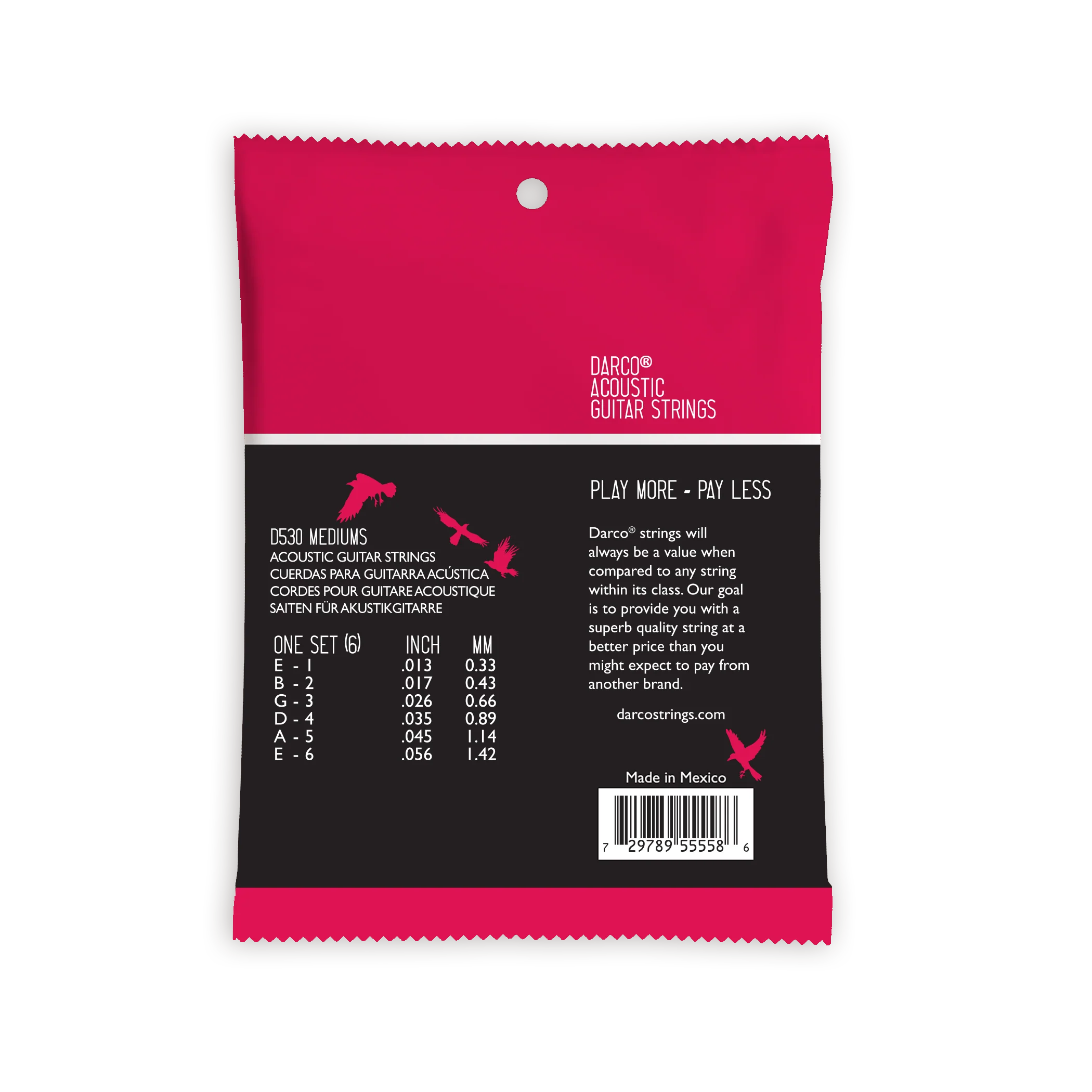 Darco D530 80/20 Bronze Acoustic Guitar Strings, Medium - Image 3