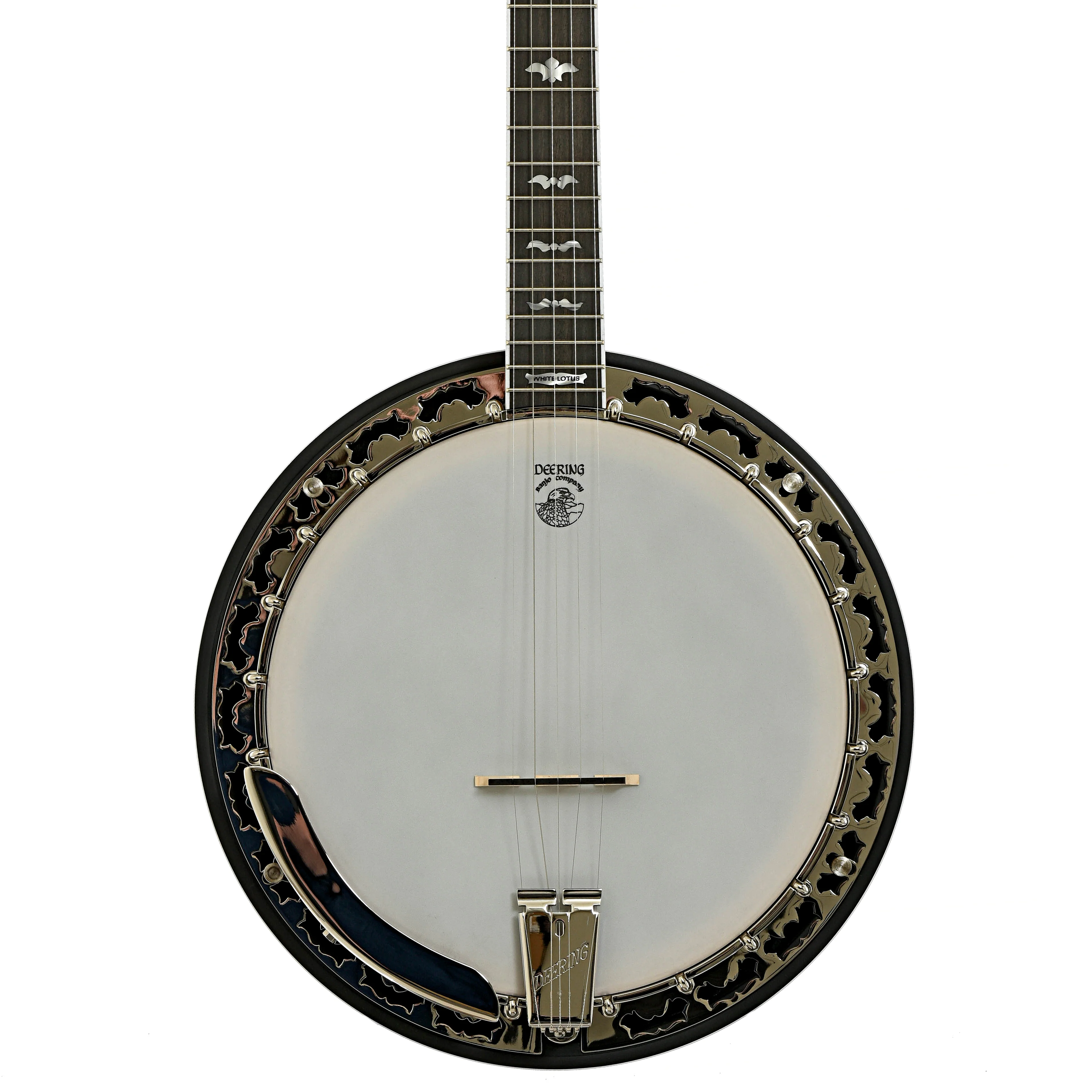 Deering White Lotus Resonator Banjo & Case - Image 14