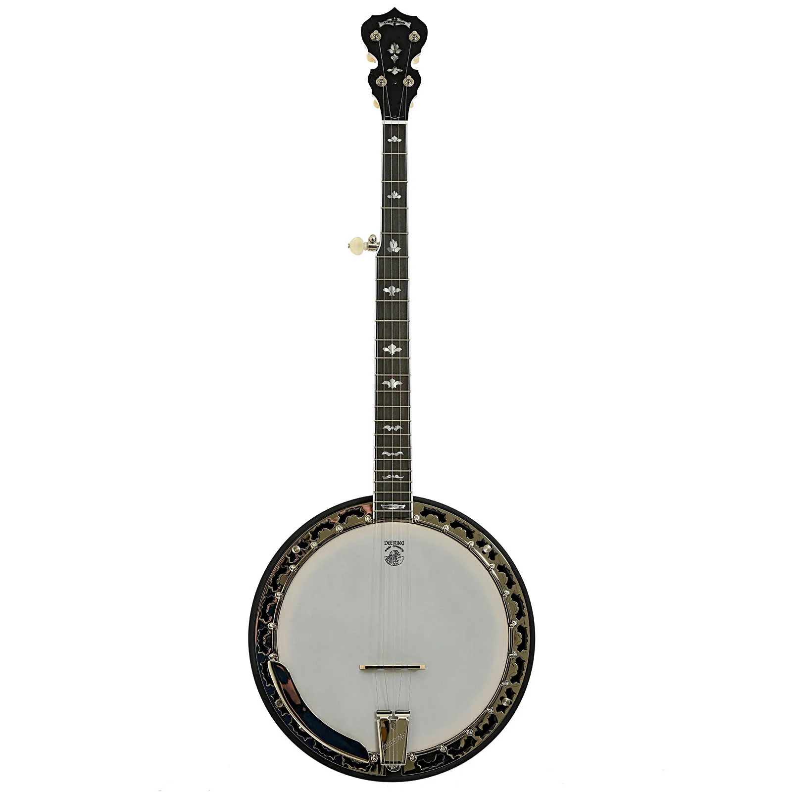 Deering White Lotus Resonator Banjo & Case - Image 16