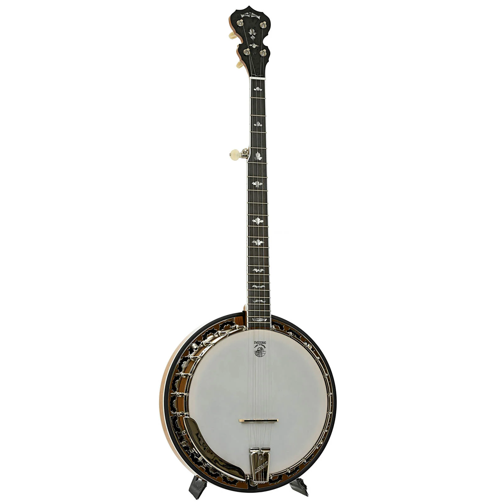 Deering White Lotus Resonator Banjo & Case - Image 3