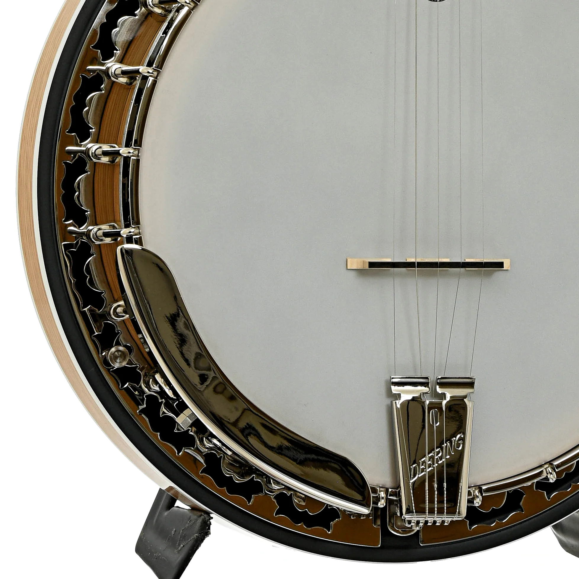 Deering White Lotus Resonator Banjo & Case - Image 5