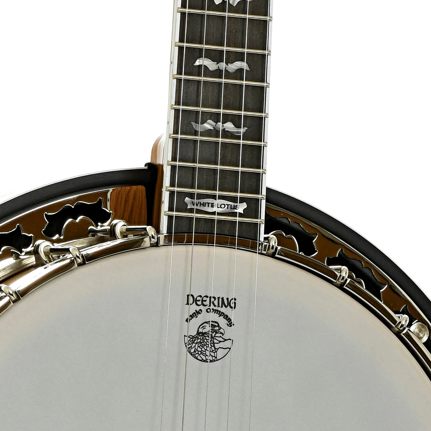 Deering White Lotus Resonator Banjo & Case - Image 6