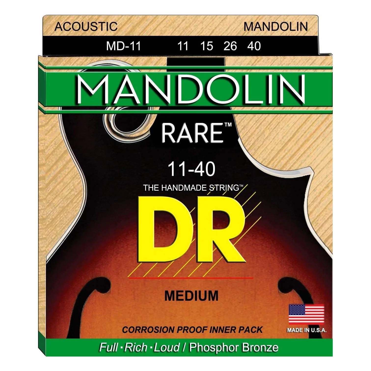 DR MD11 Rare Phosphor Bronze Mandolin Srings - Image 2
