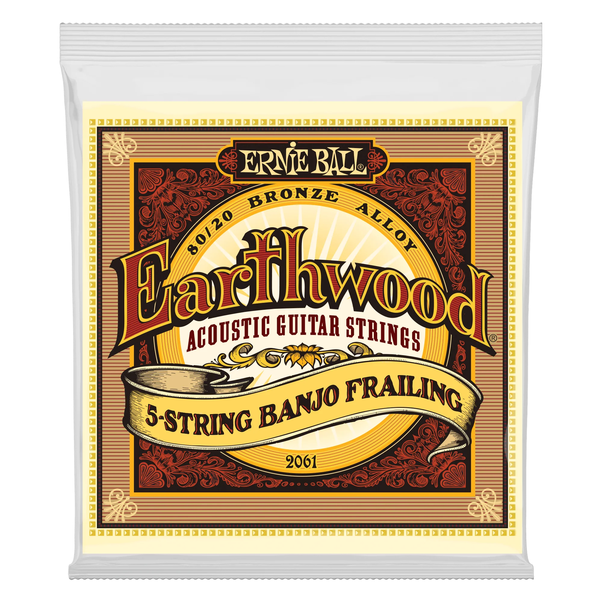 Ernie Ball 2061 Earthwood 80/20 Bronze Banjo Strings, Frailing - Image 2