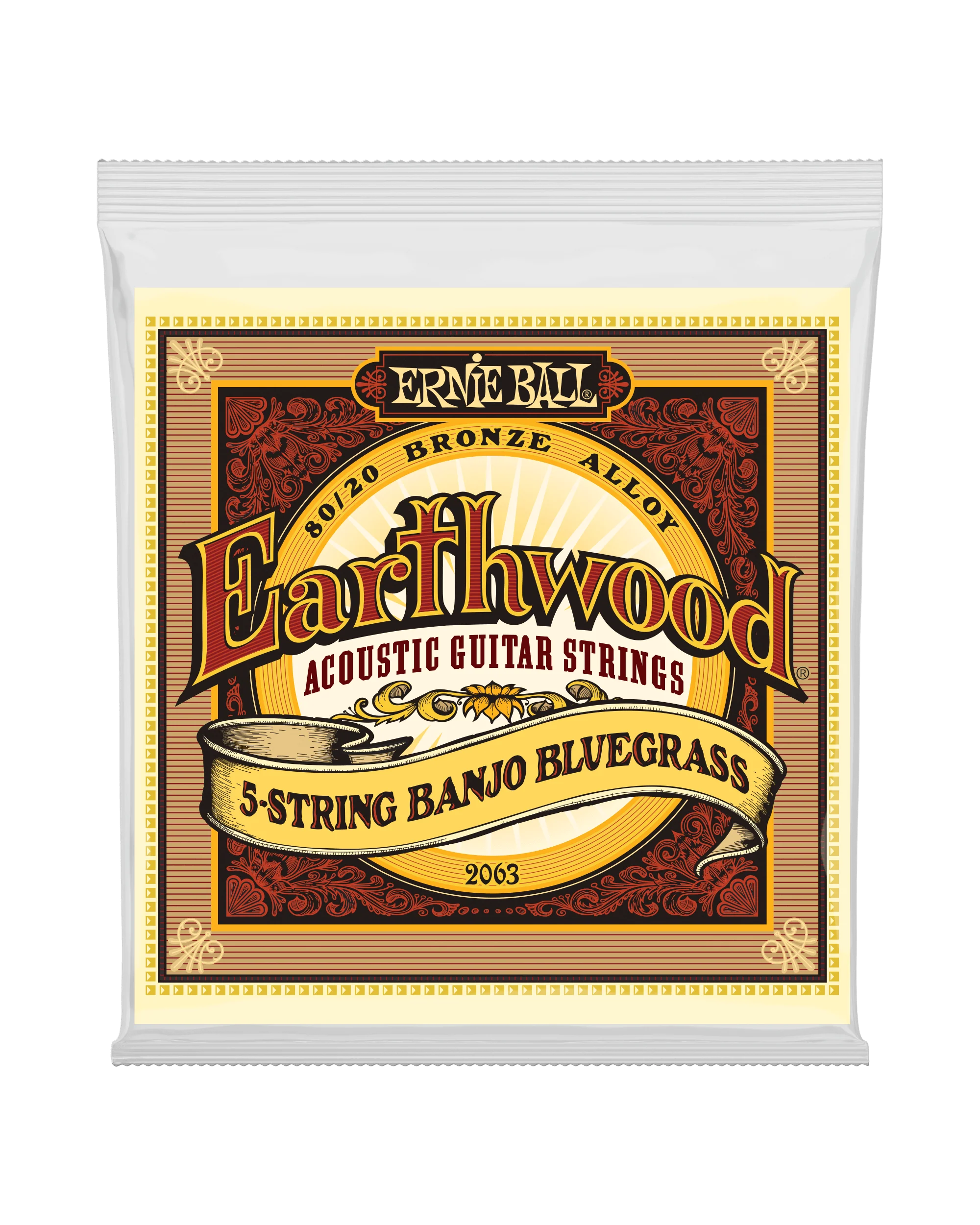 Ernie Ball 2063 Earthwood 80/20 Bronze Banjo Strings, Bluegrass - Image 2