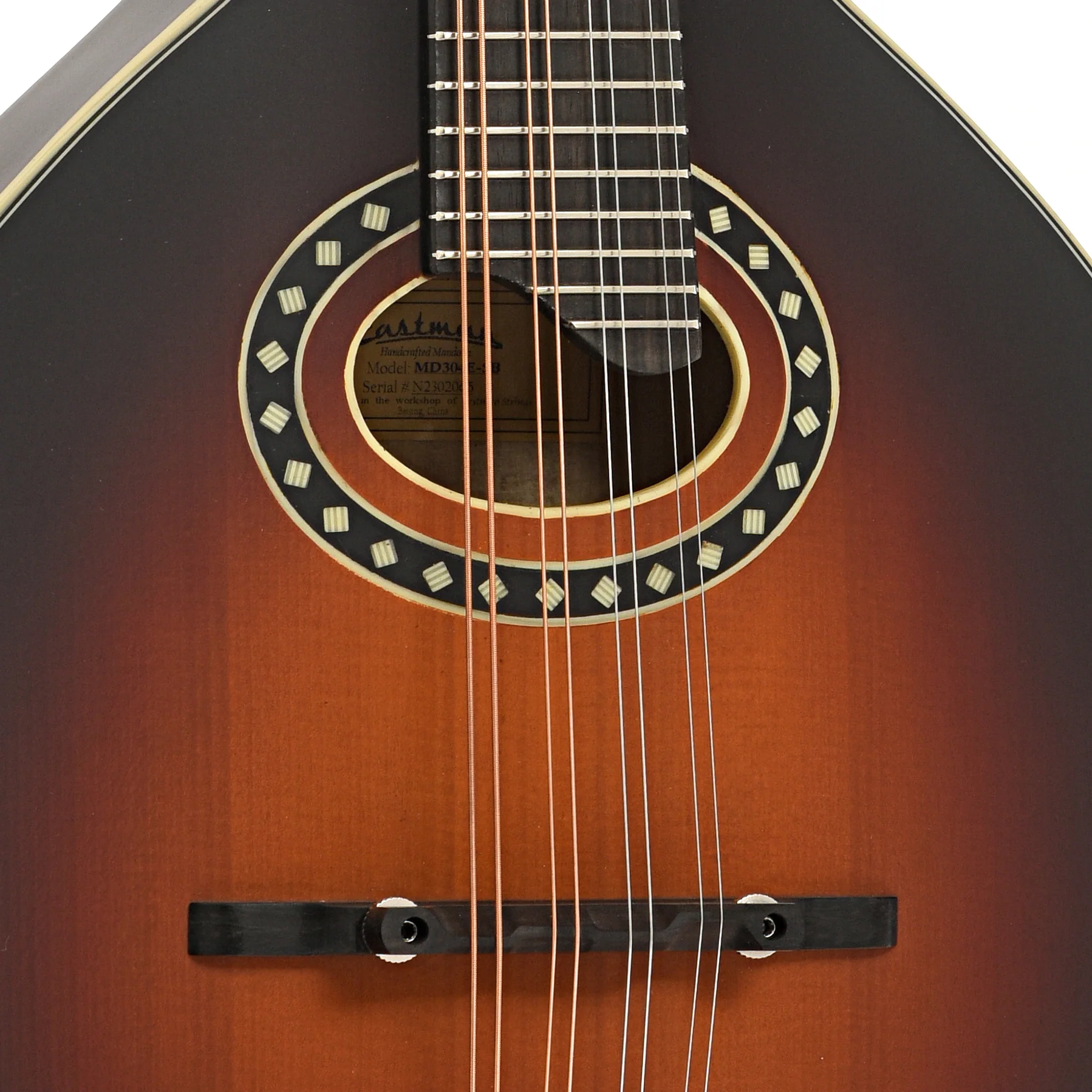 Eastman MD304E-SB Mandolin & Gigbag, Sunburst - Image 6