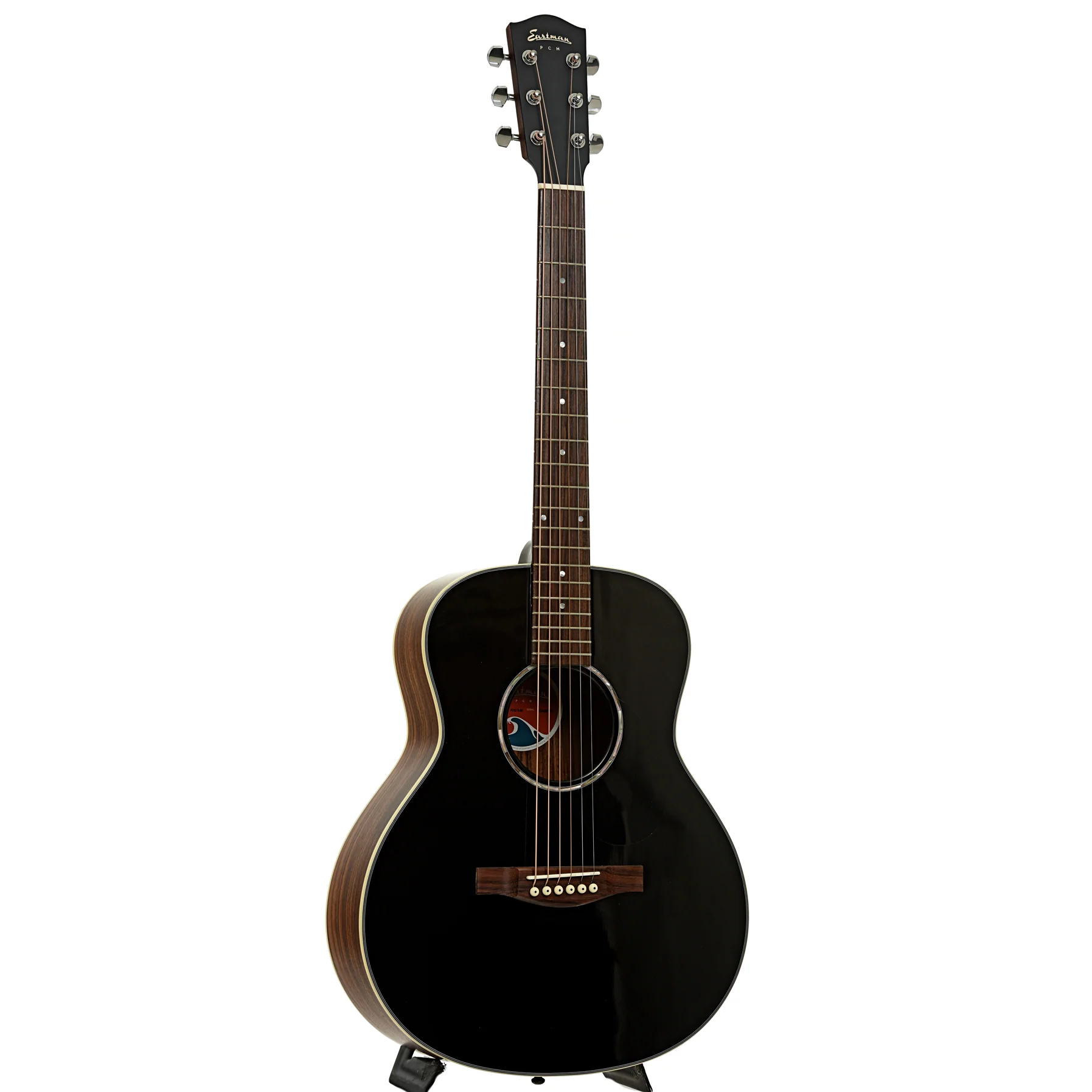 Eastman PCH2-TG Acoustic Guitar & Gigbag, Black Top - Image 4