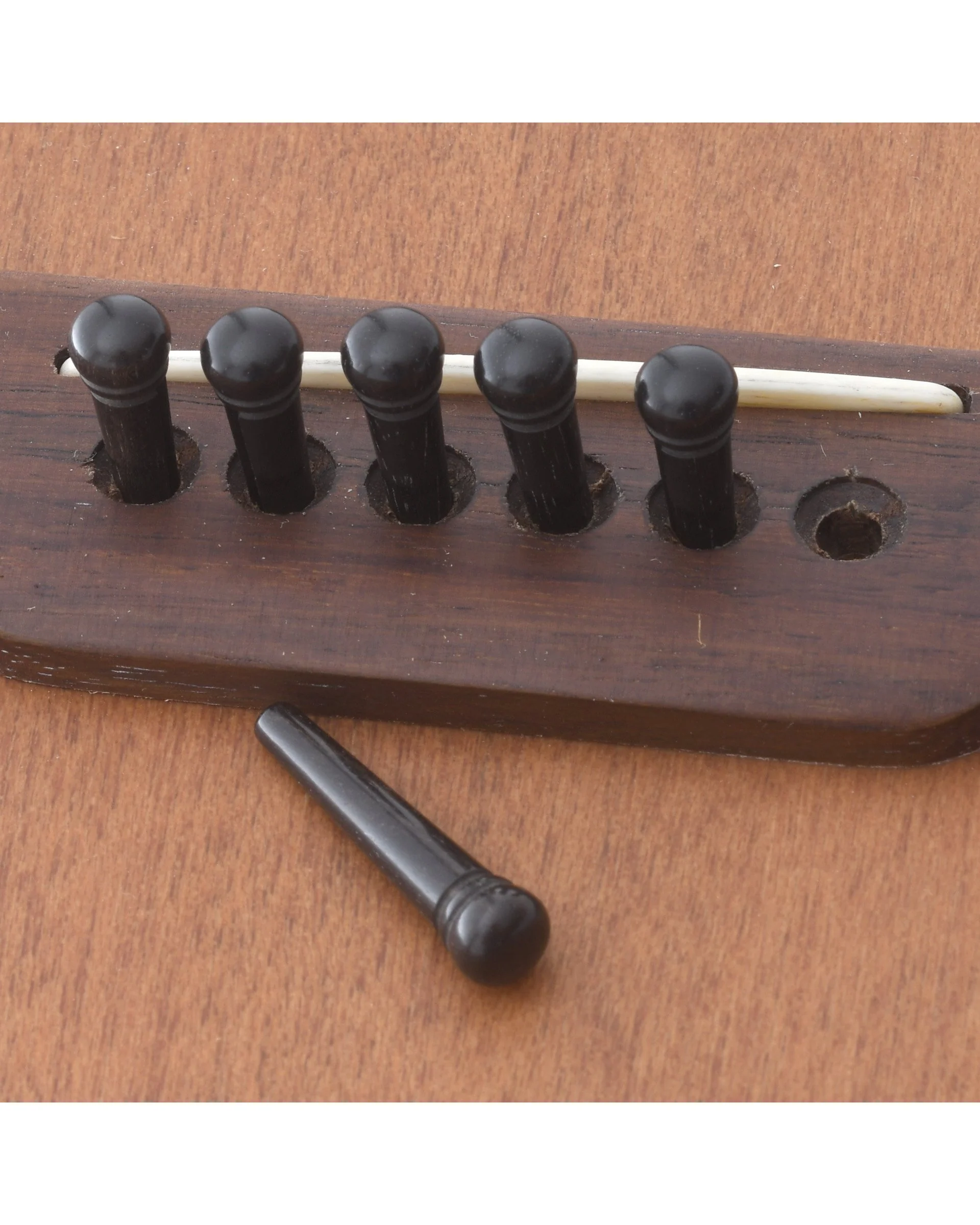 Acoustic Guitar Oversized Slotted Ebony Bridge Pins (Set of 6) - Image 2