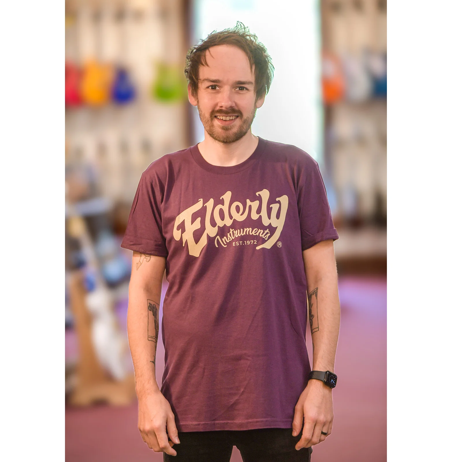 Elderly Instruments 2-Sided T-Shirt, Eggplant (Various Sizes) - Image 2