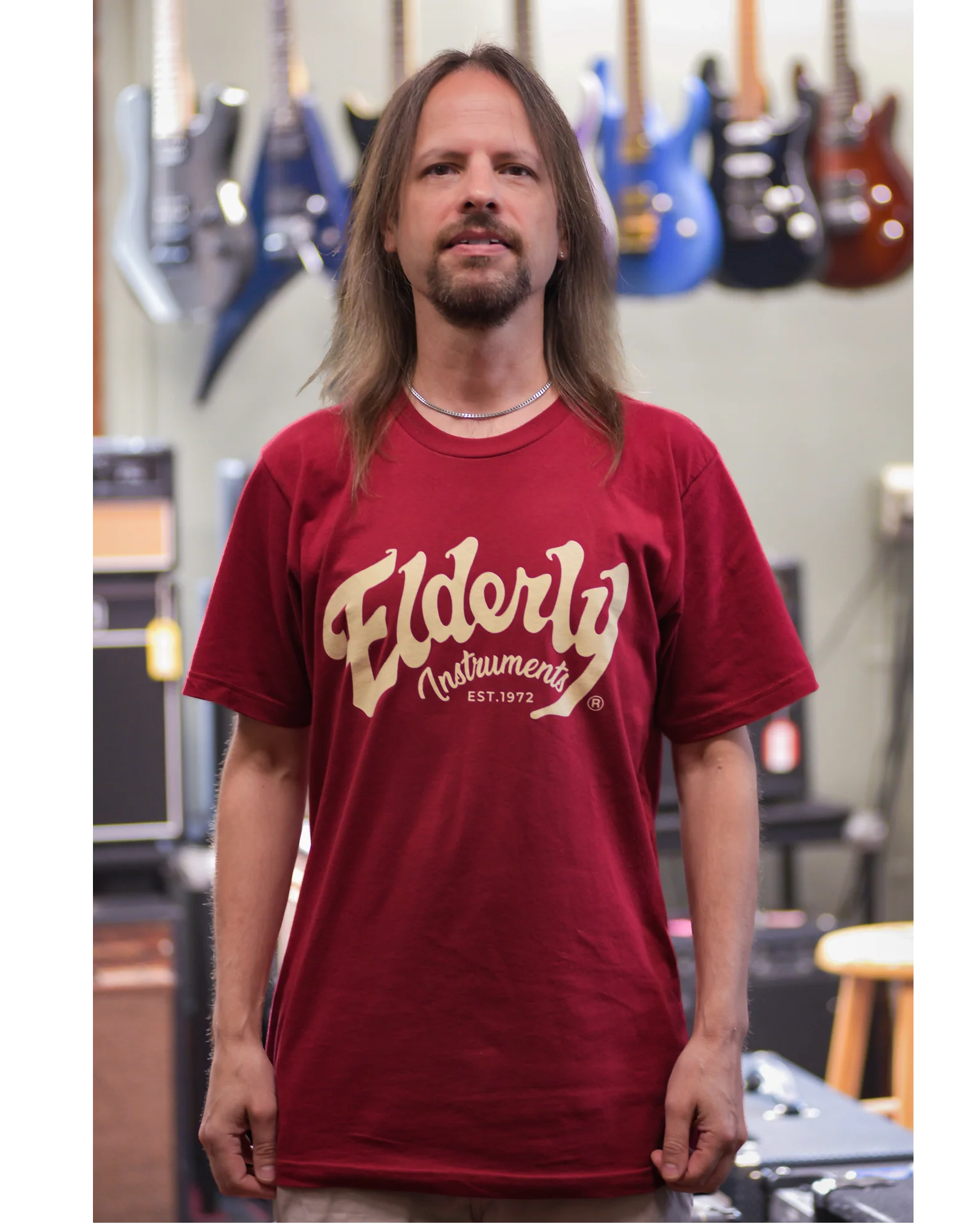 Elderly Instruments 2-Sided T-Shirt, Cranberry (Various Sizes) - Image 2