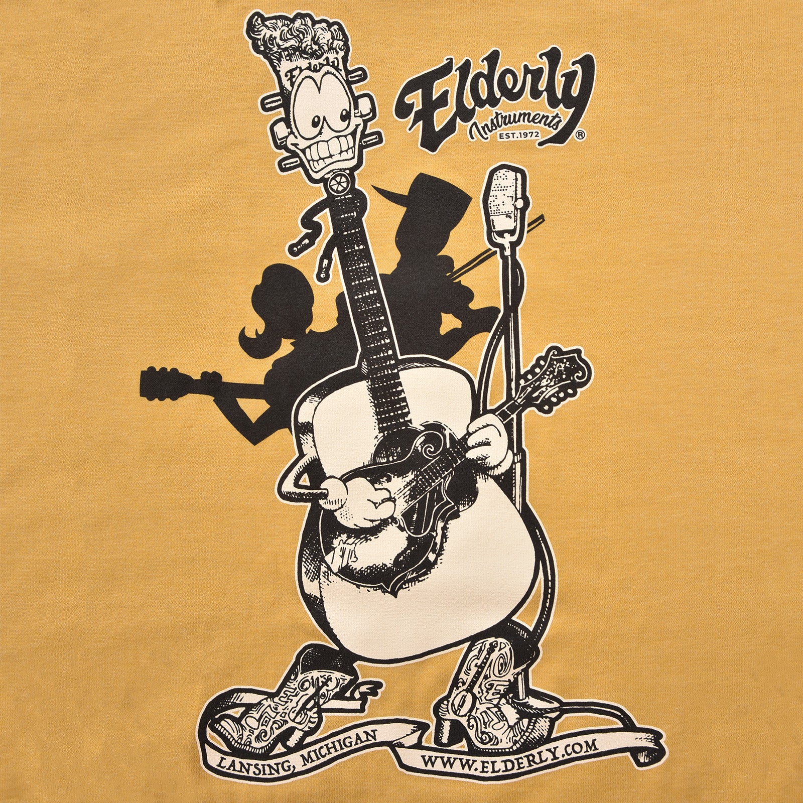 Elderly Instruments Art T-Shirt, Denny Dreadnought (Various Sizes) - Image 2
