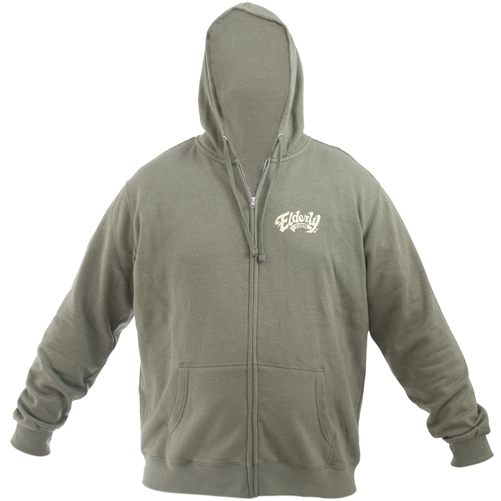 Elderly Instruments Zip Up Hoodie, Heathered Olive (Various Sizes) - Image 4