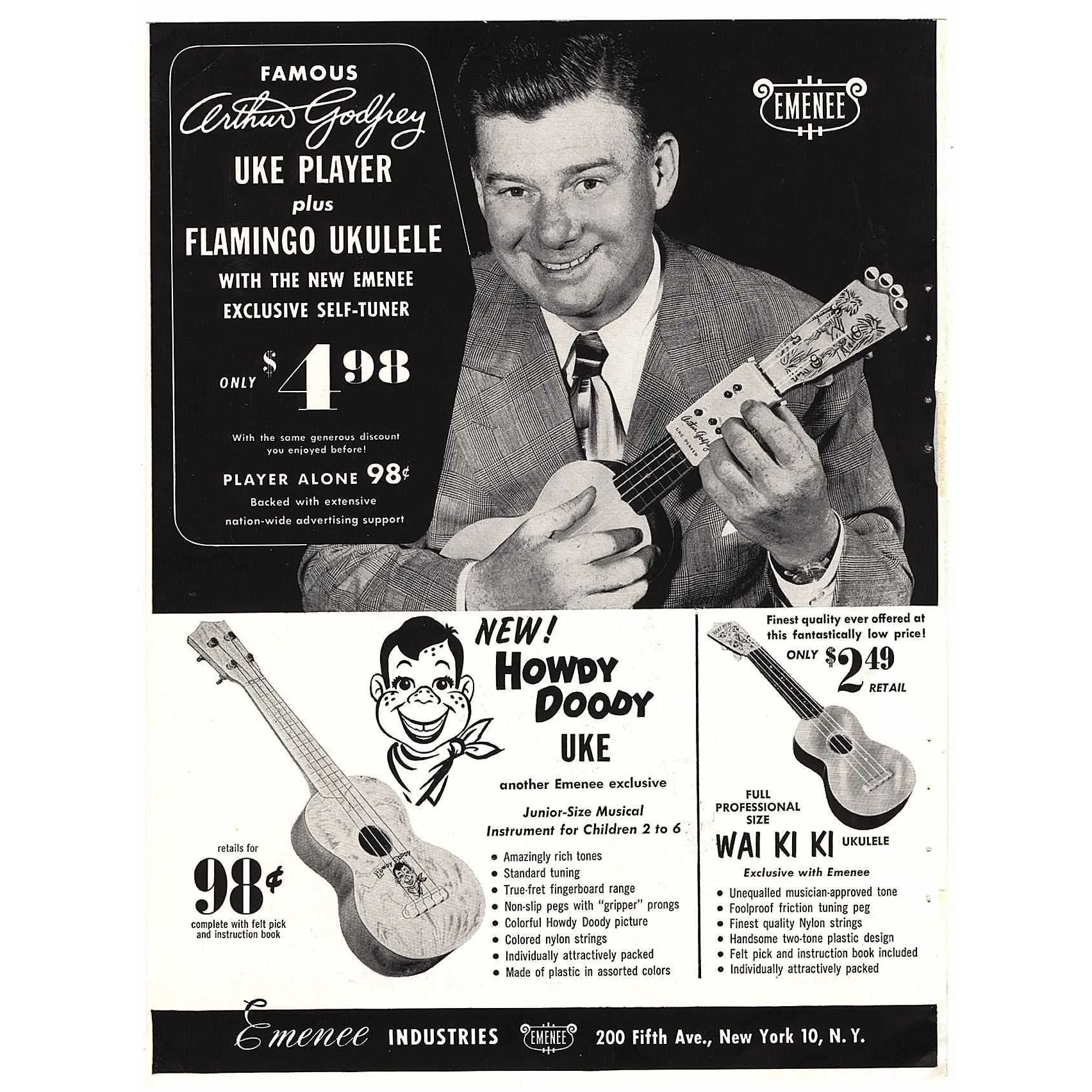 Emenee Ukulele Trade Advertisement (1950's) - Image 3