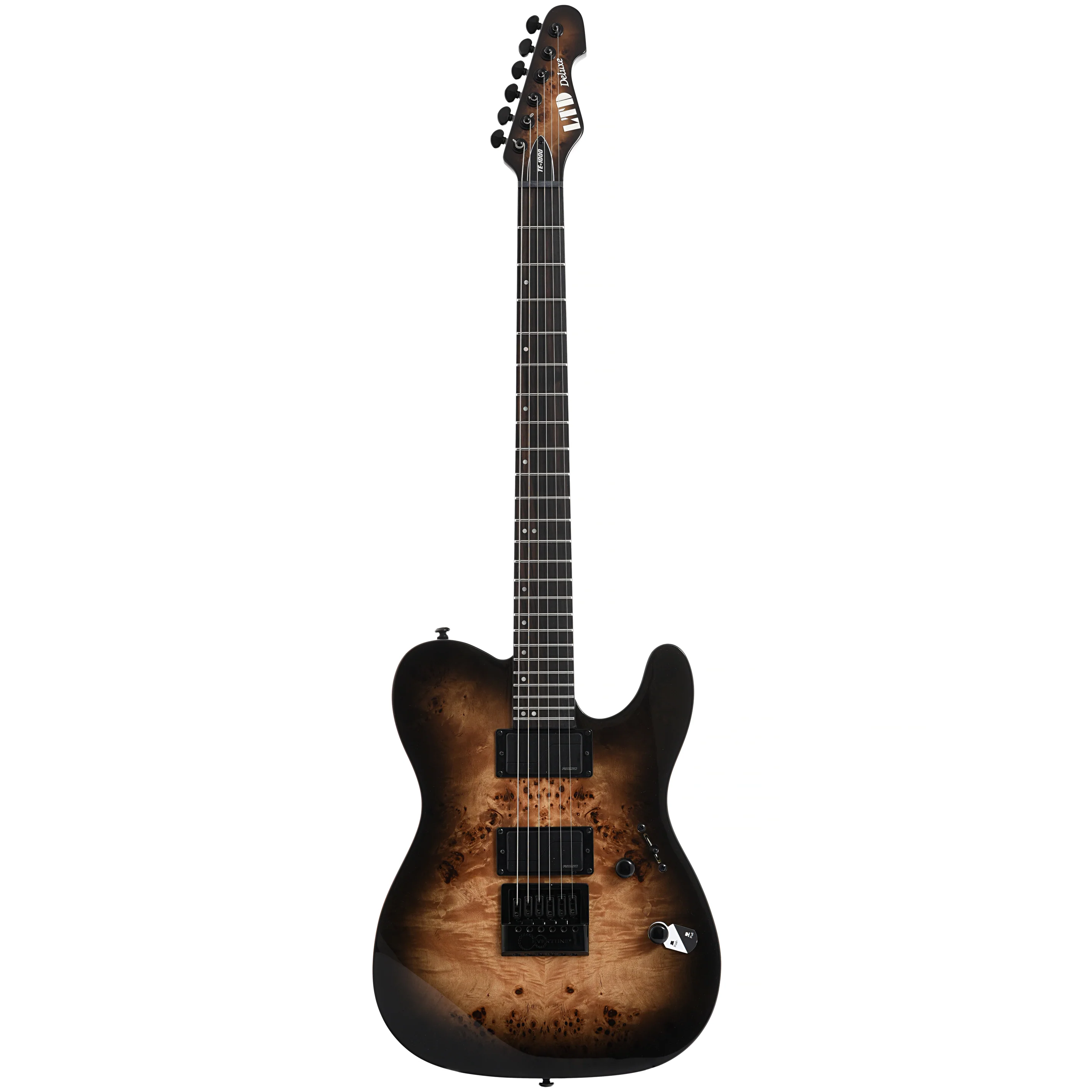 ESP LTD TE-1000 Evertune Electric Guitar, Poplar Burl Charcoal Burst - Image 13