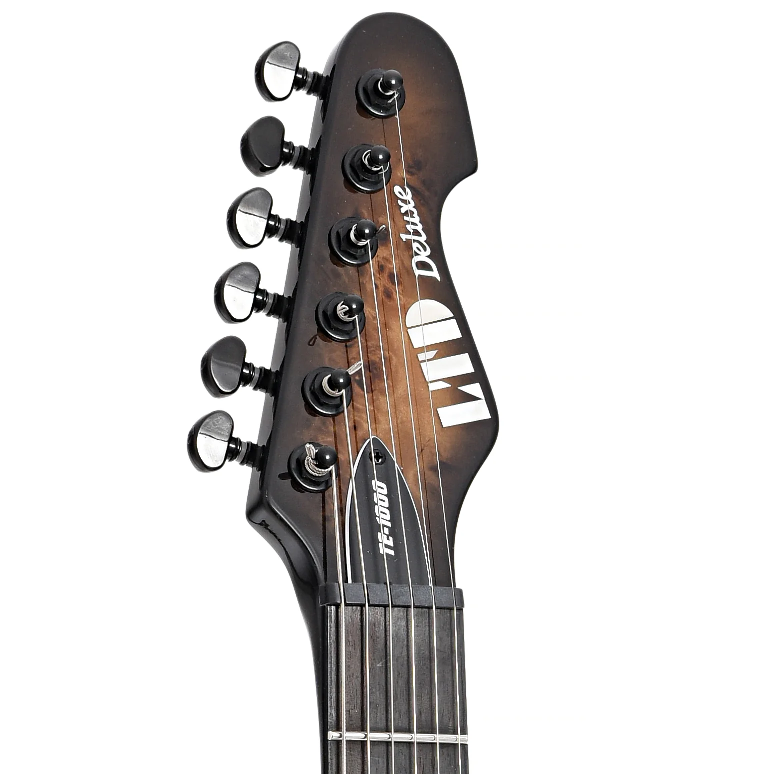ESP LTD TE-1000 Evertune Electric Guitar, Poplar Burl Charcoal Burst - Image 8