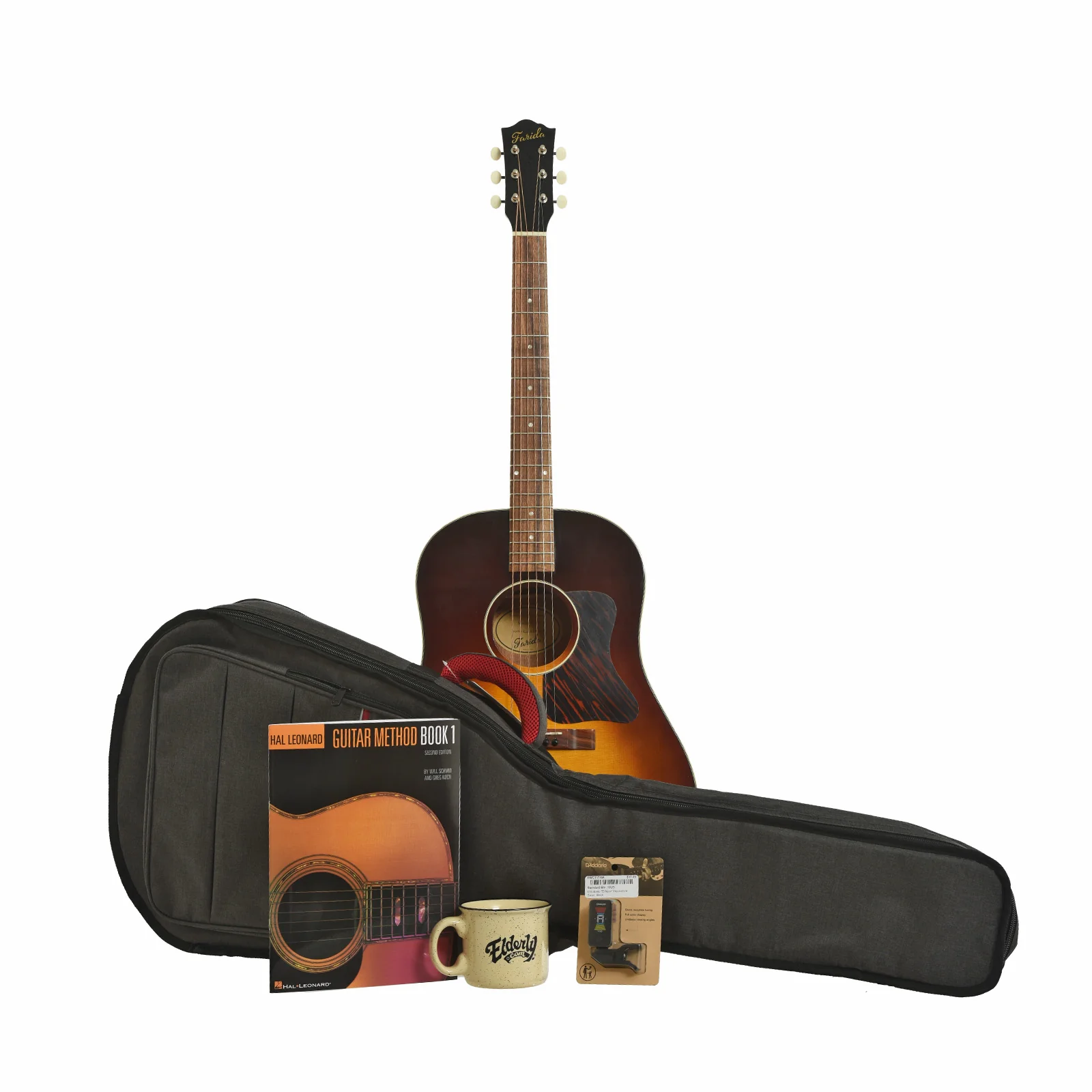 Farida Deal Pack, Solid Top Dreadnought Acoustic Guitar - Image 2