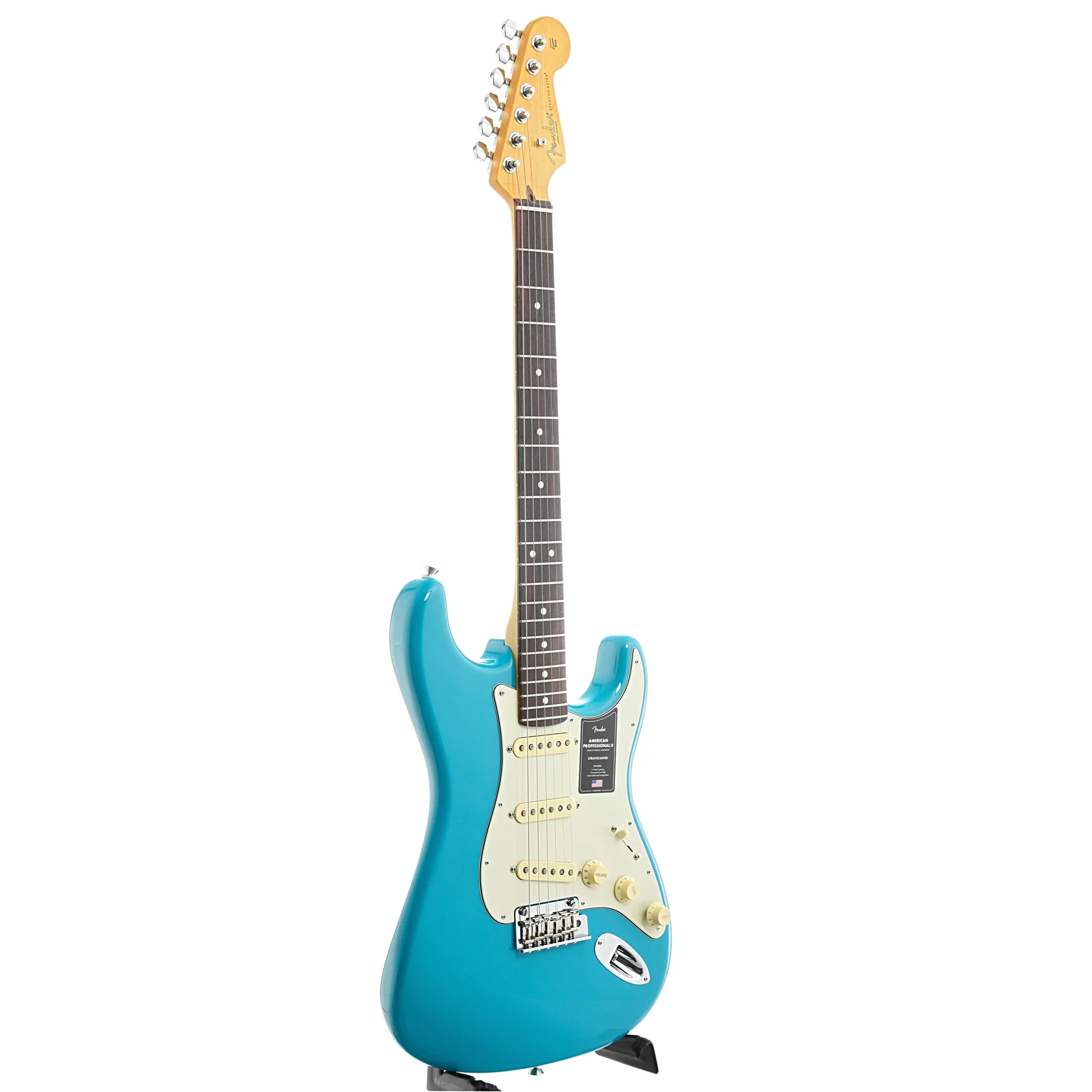 Fender American Professional II Stratocaster Electric Guitar & Case, Rosewood Fingerboard, Miami Blue - Image 3
