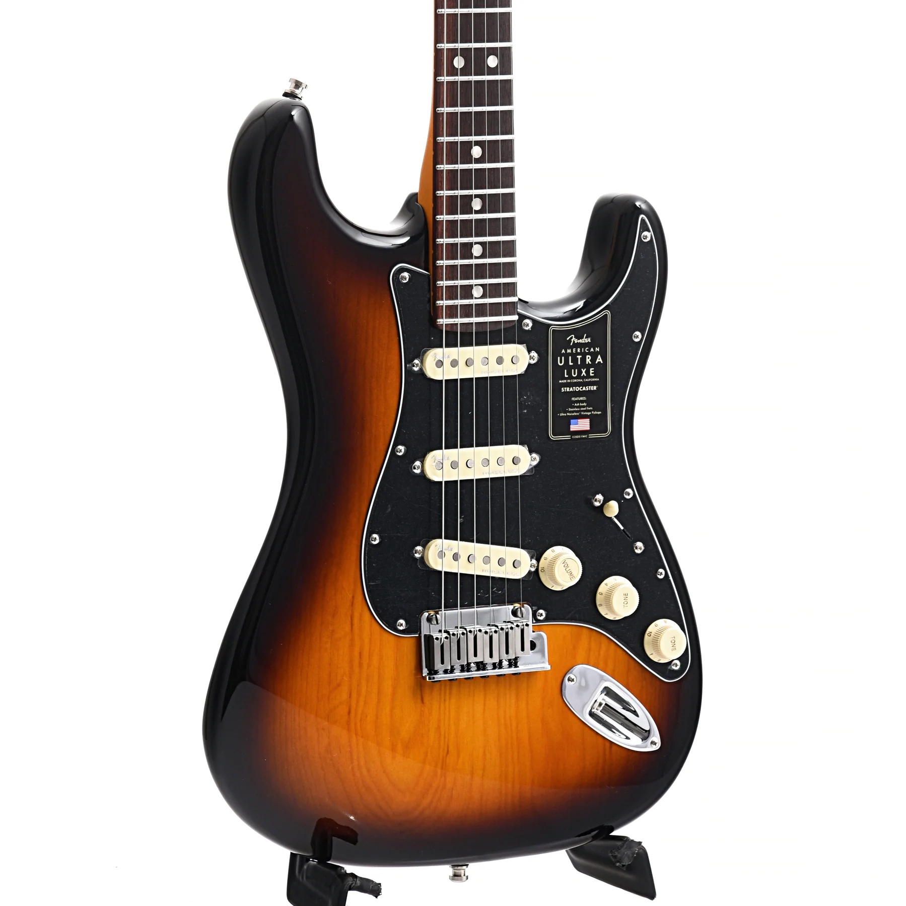 Fender American Ultra Luxe Stratocaster, 2-Color Sunburst - Image 3