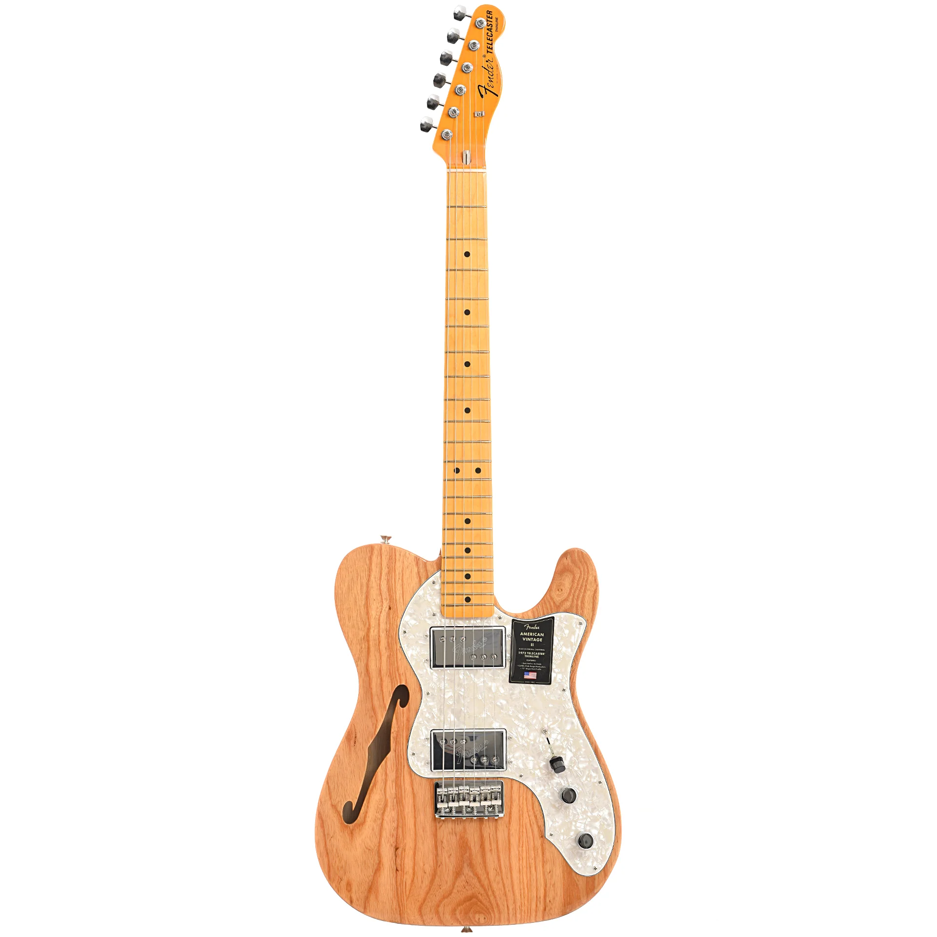 Fender American Vintage II 1972 Telecaster Thinline Electric Guitar & Case, Aged Natural - Image 15