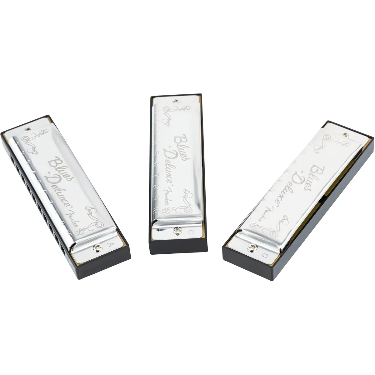 Fender Blues Deluxe Harmonicas, 3-Pack with Case - Image 4