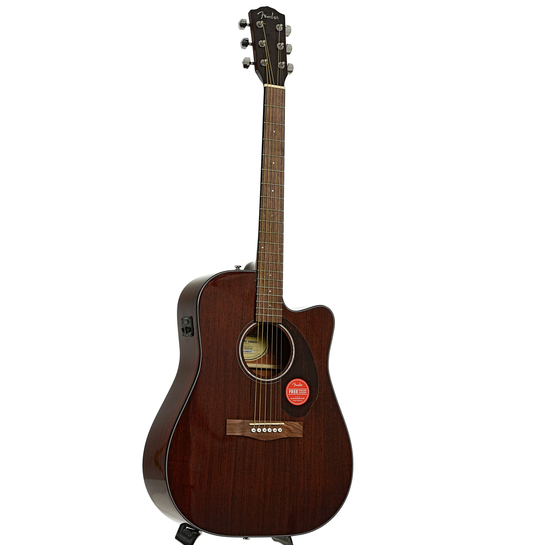 Fender CD-140SCE All-Mahogany Dreadnought Acoustic Guitar & Case - Image 3