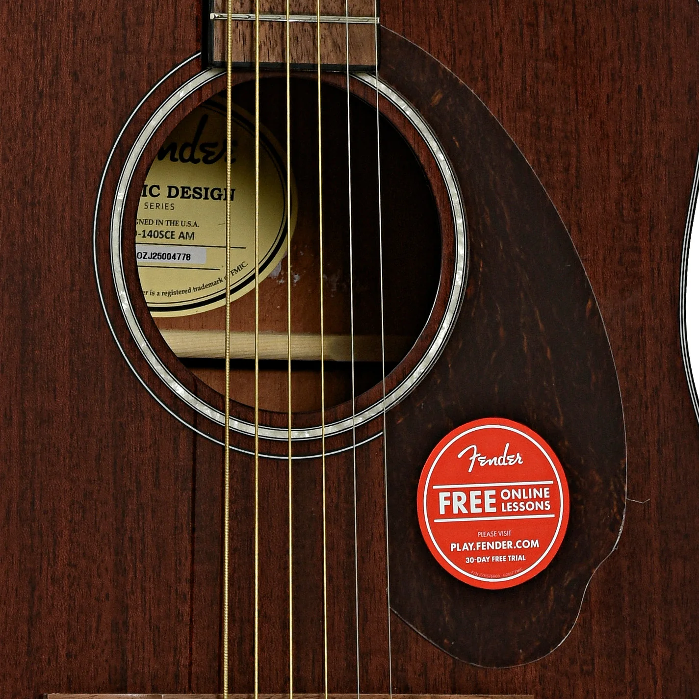 Fender CD-140SCE All-Mahogany Dreadnought Acoustic Guitar & Case - Image 6