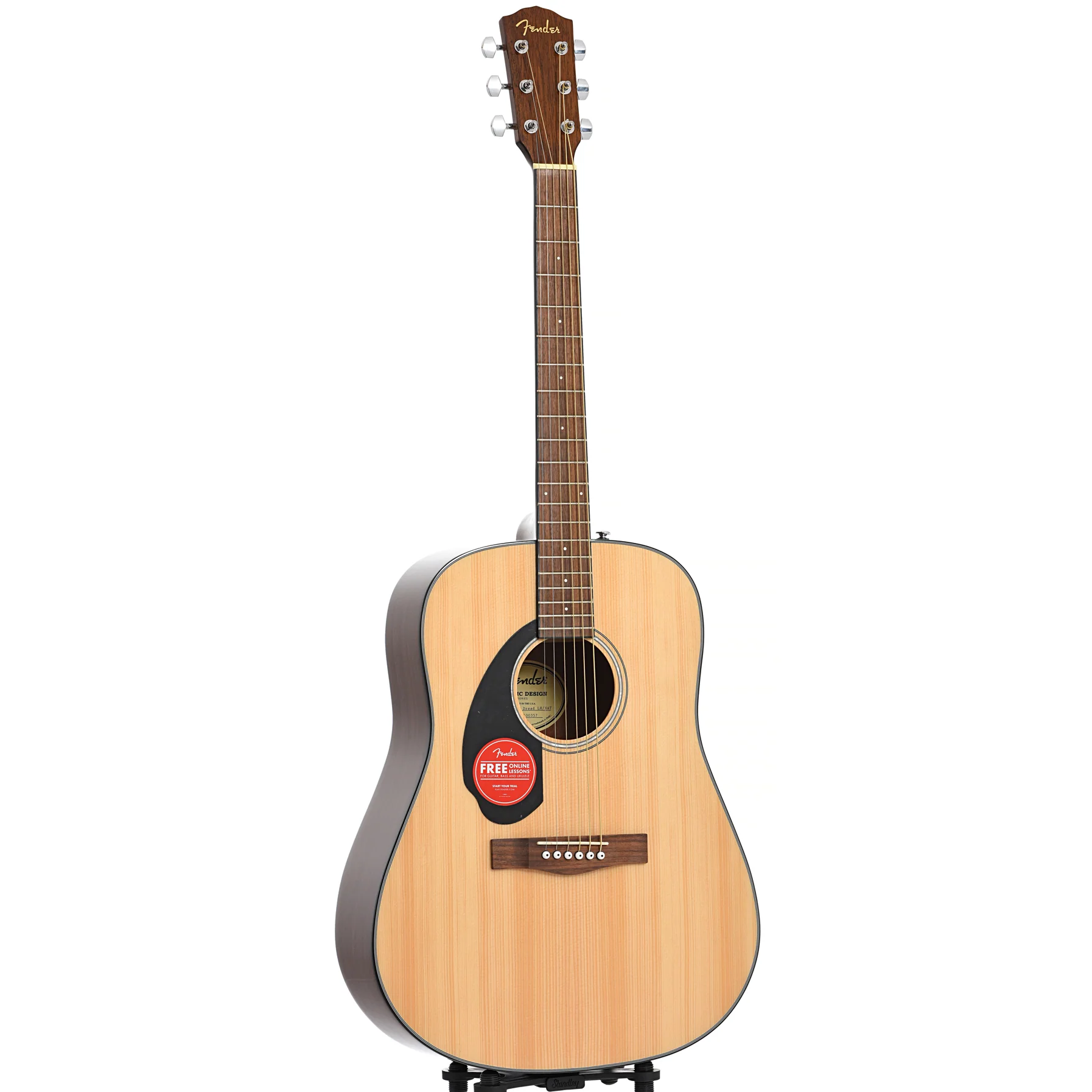 Fender CD-60S Left-Handed Dreadnought Acoustic Guitar, Natural - Image 3