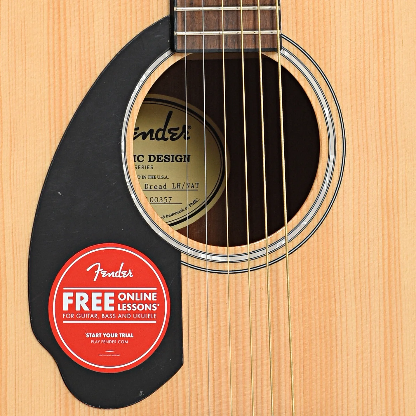 Fender CD-60S Left-Handed Dreadnought Acoustic Guitar, Natural - Image 6