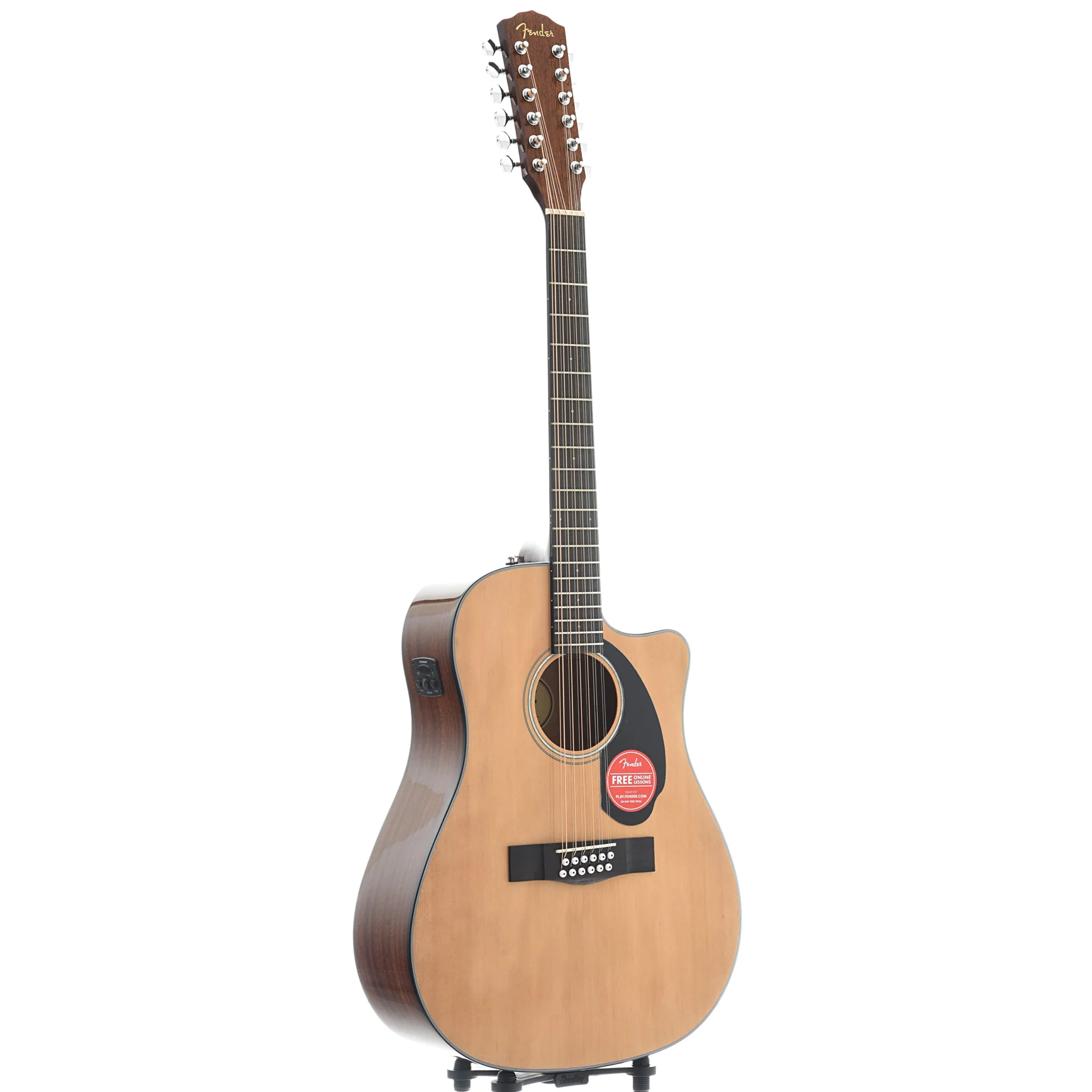 Fender CD-60SCE 12-String Acoustic-Electric Guitar, Natural - Image 11