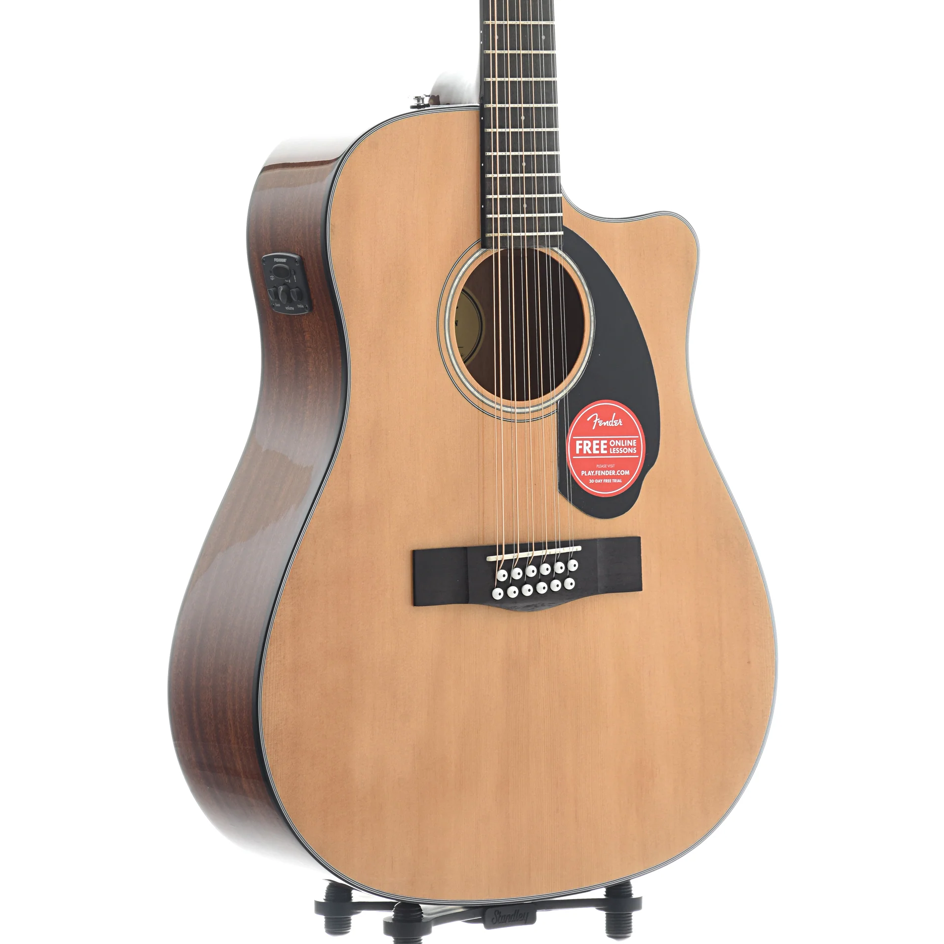 Fender CD-60SCE 12-String Acoustic-Electric Guitar, Natural - Image 3