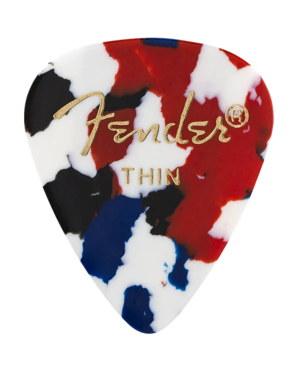 Fender Classic 351 Shape Celluloid Guitar Picks, Confetti, Thin - Image 2