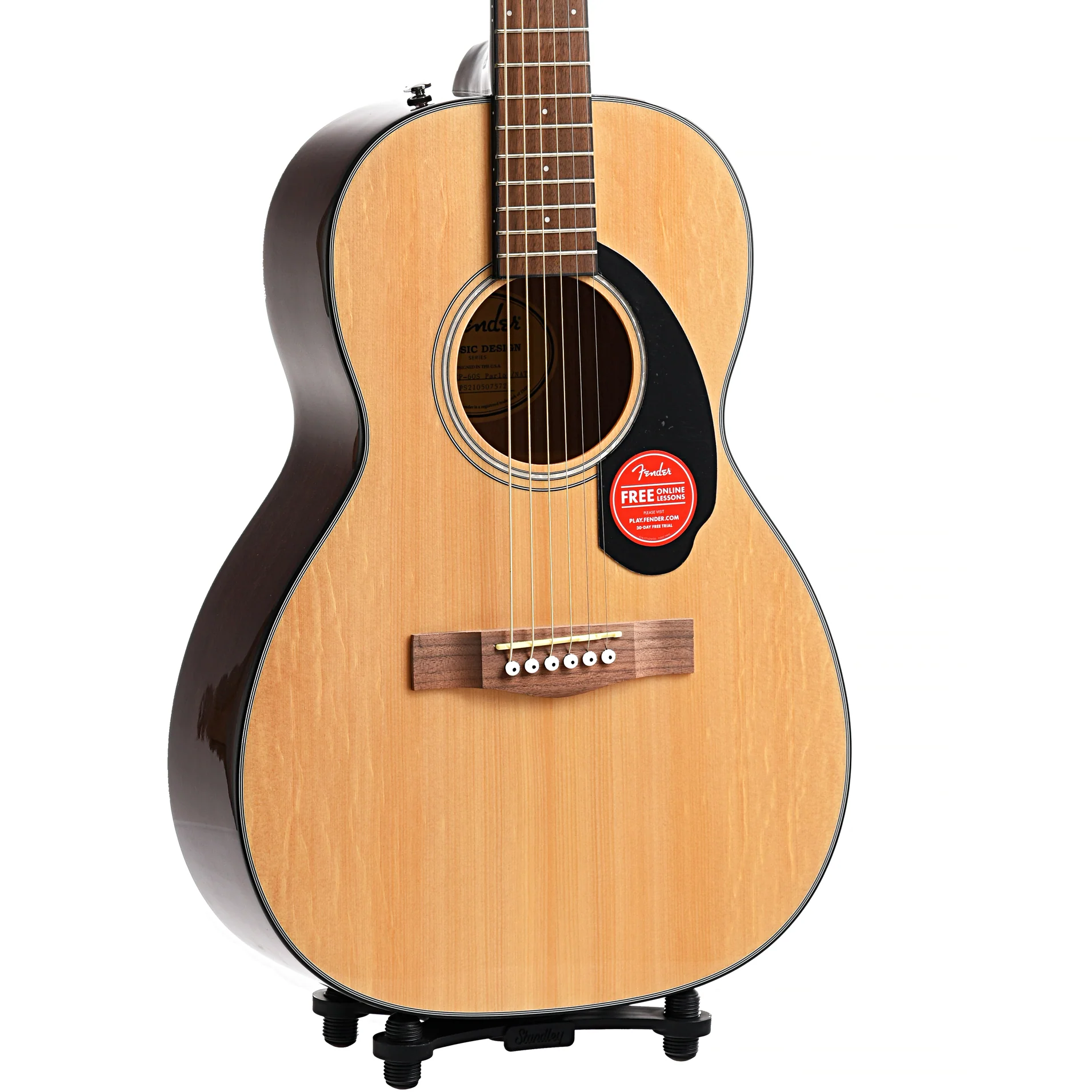 Fender CP-60S Parlor Acoustic Guitar, Natural - Image 4