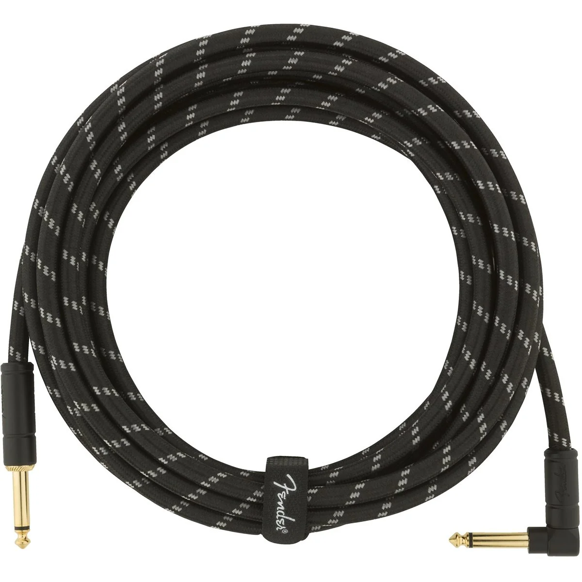 Fender Deluxe Series 15ft Instrument Cable, Angled End, Black Tweed - Image 3