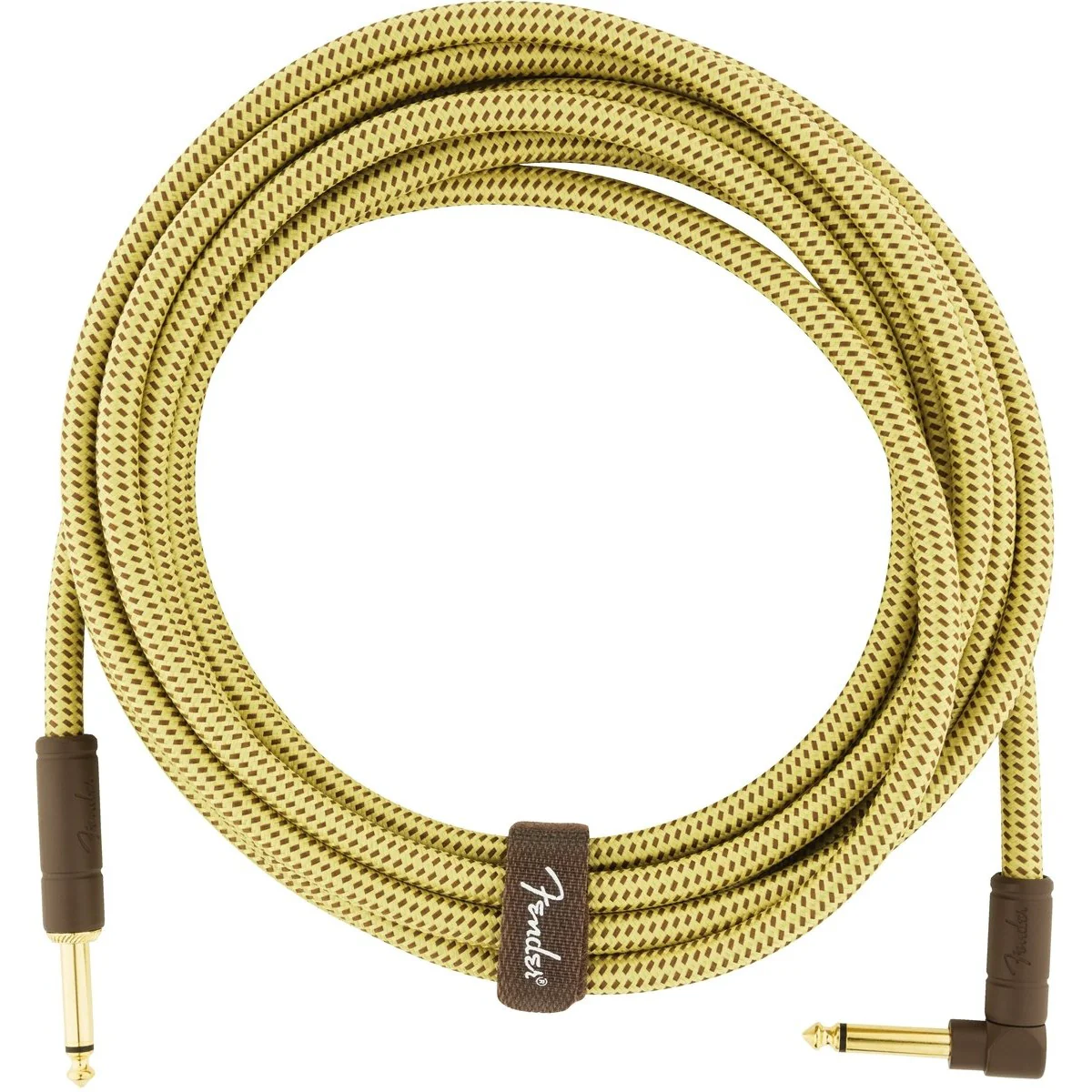 Fender Deluxe Series 15ft Instrument Cable, Angled End, Tweed - Image 3