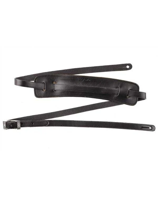 Fender Super Deluxe Vintage-Style Leather Guitar Strap, Black - Image 2
