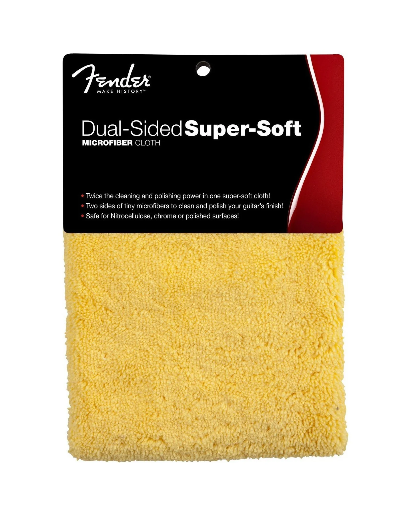 Fender Dual-Sided Super-Soft Microfiber Polishing Cloth, Yello - Image 2