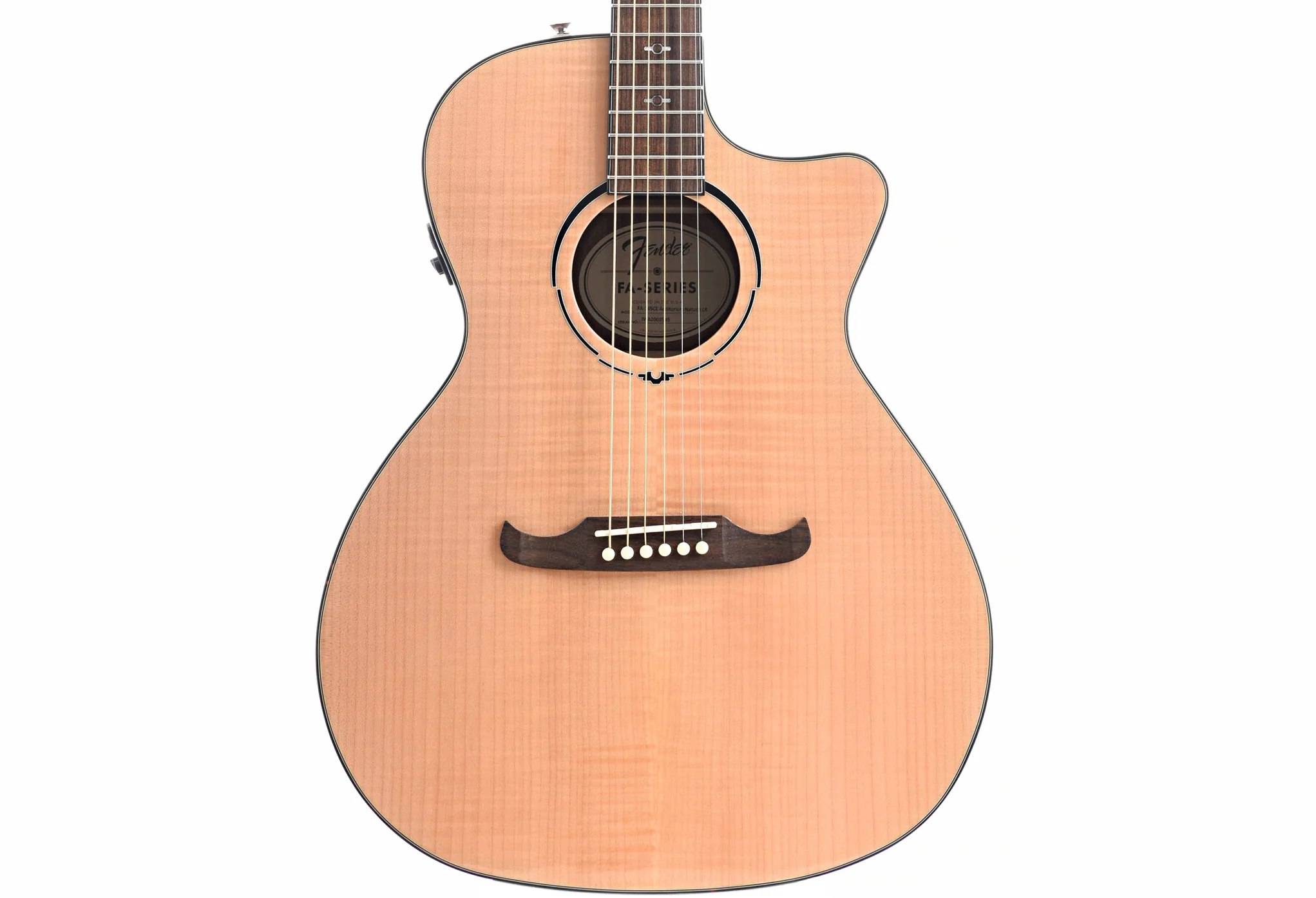 Fender FA-345CE Auditorium Acoustic Guitar, Natural - Image 2