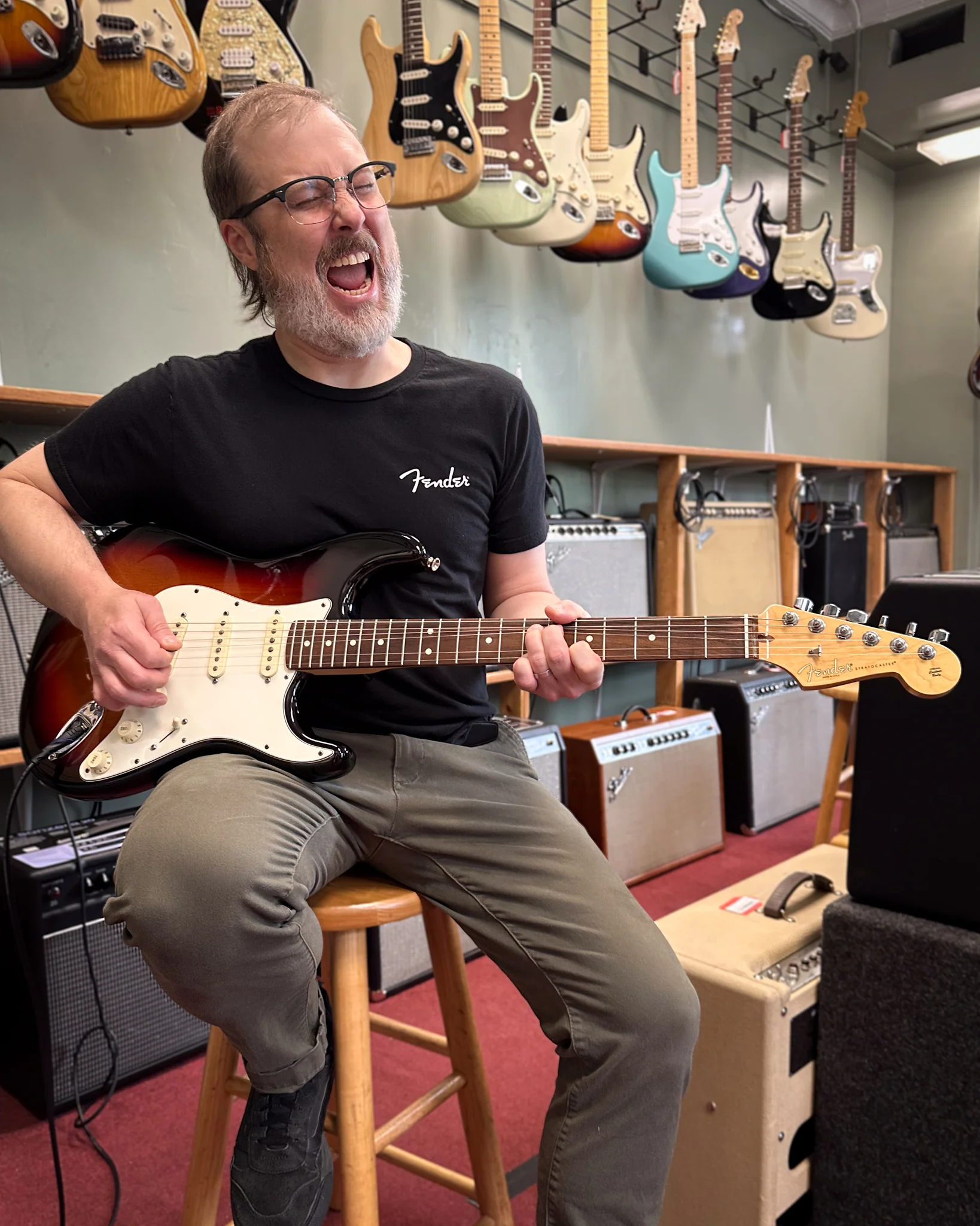 Fender New American Standard Stratocaster Electric Guitar (2015) - Image 3