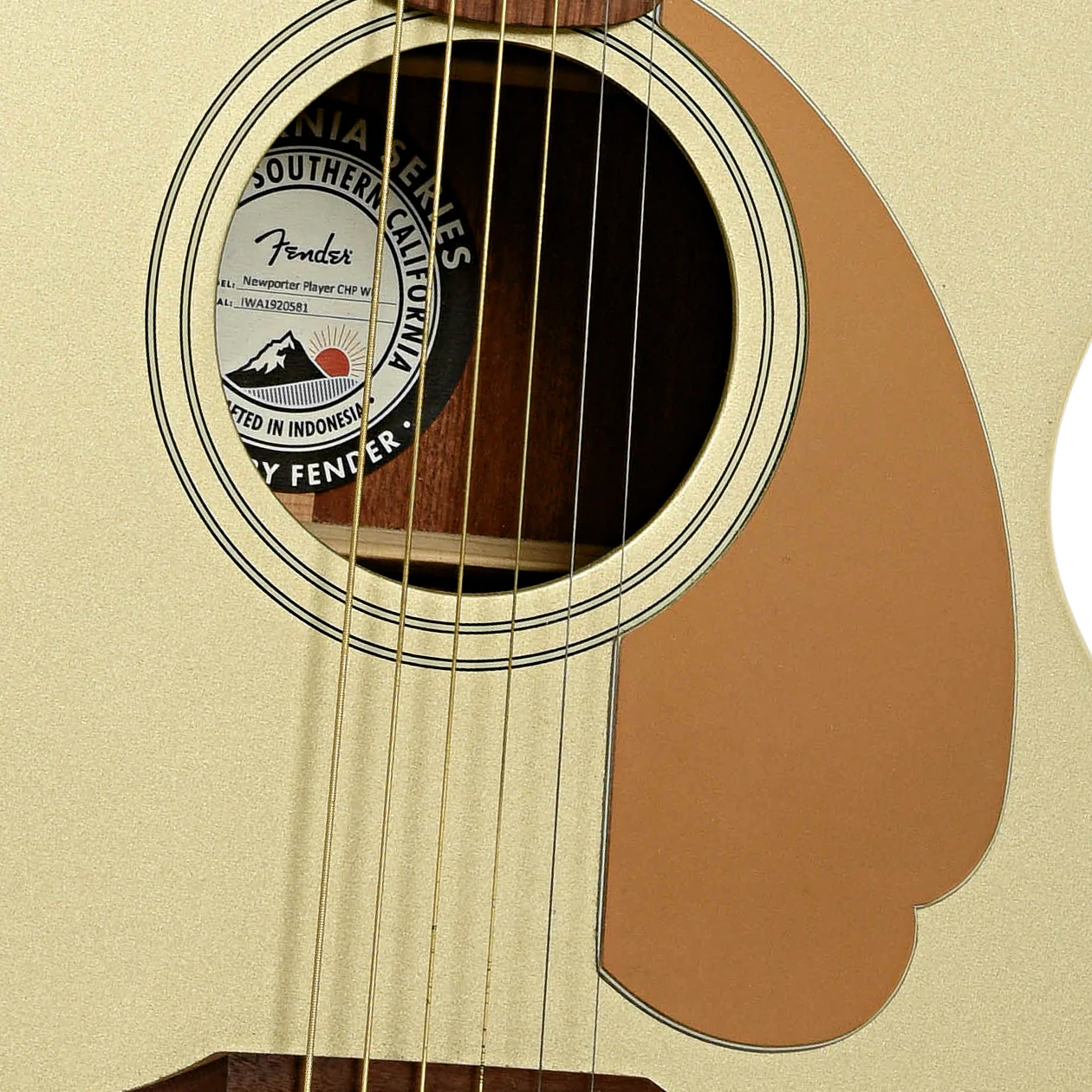 Fender Newporter Player Champagne Acoustic Guitar (2019) - Image 6