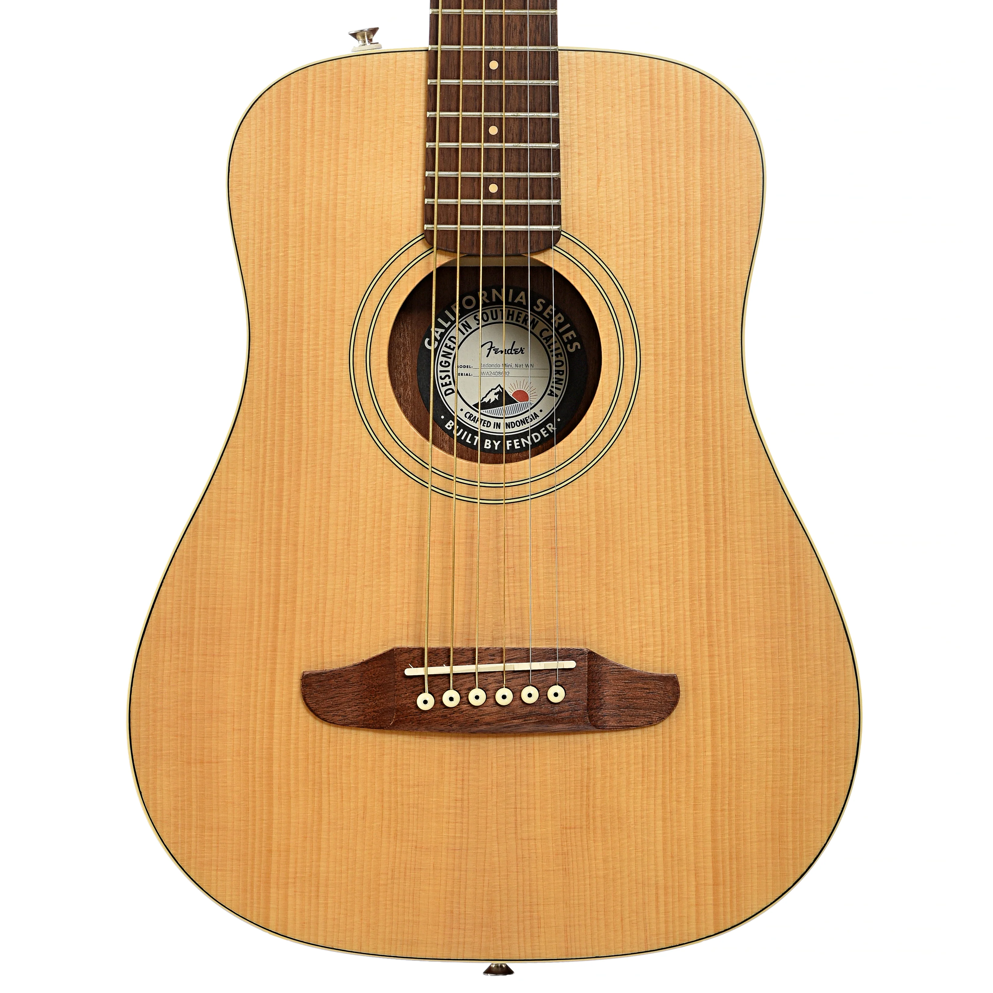 Fender Redondo Mini Acoustic Guitar, Natural - Image 2