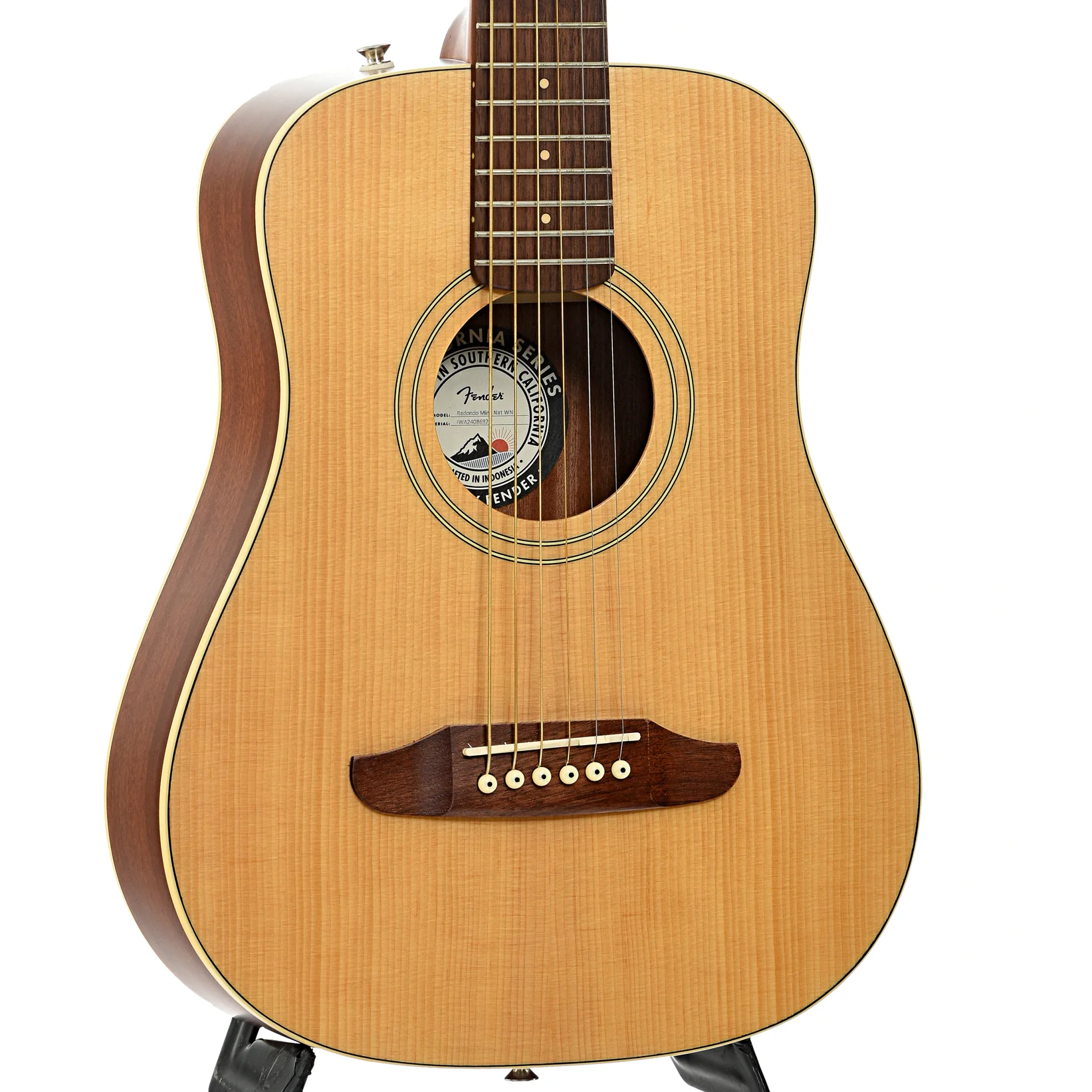 Fender Redondo Mini Acoustic Guitar, Natural - Image 4