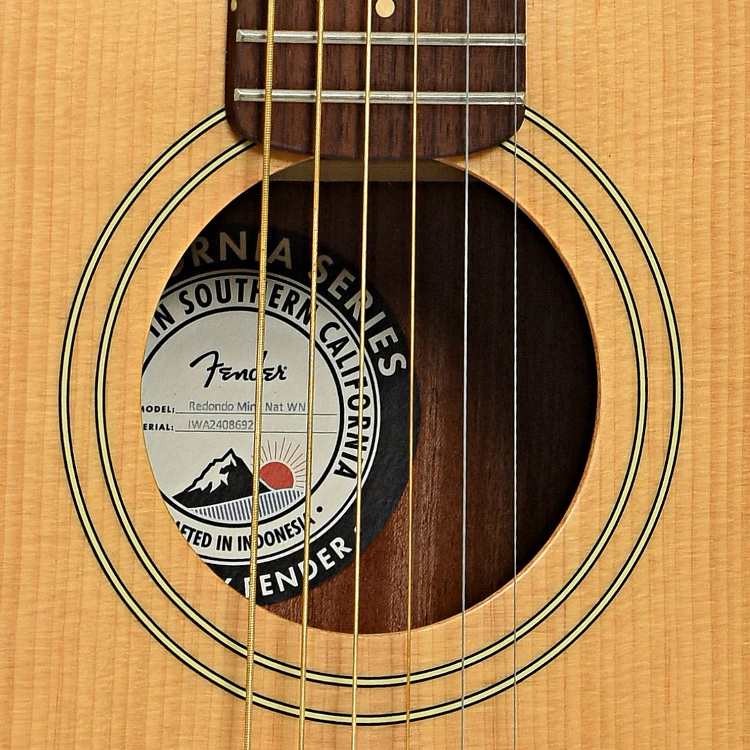 Fender Redondo Mini Acoustic Guitar, Natural - Image 6