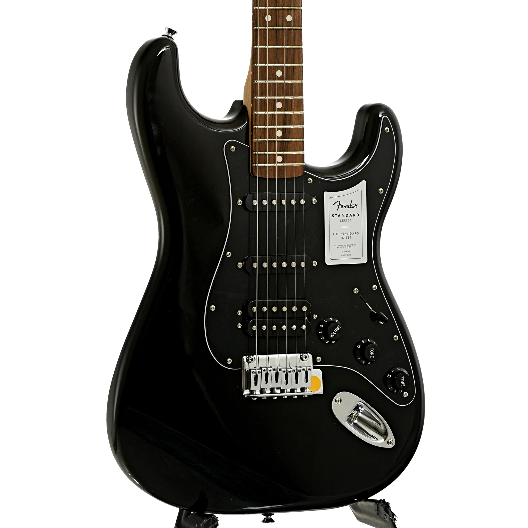 Fender Standard Stratocaster HSS Electric Guitar, Black - Image 4