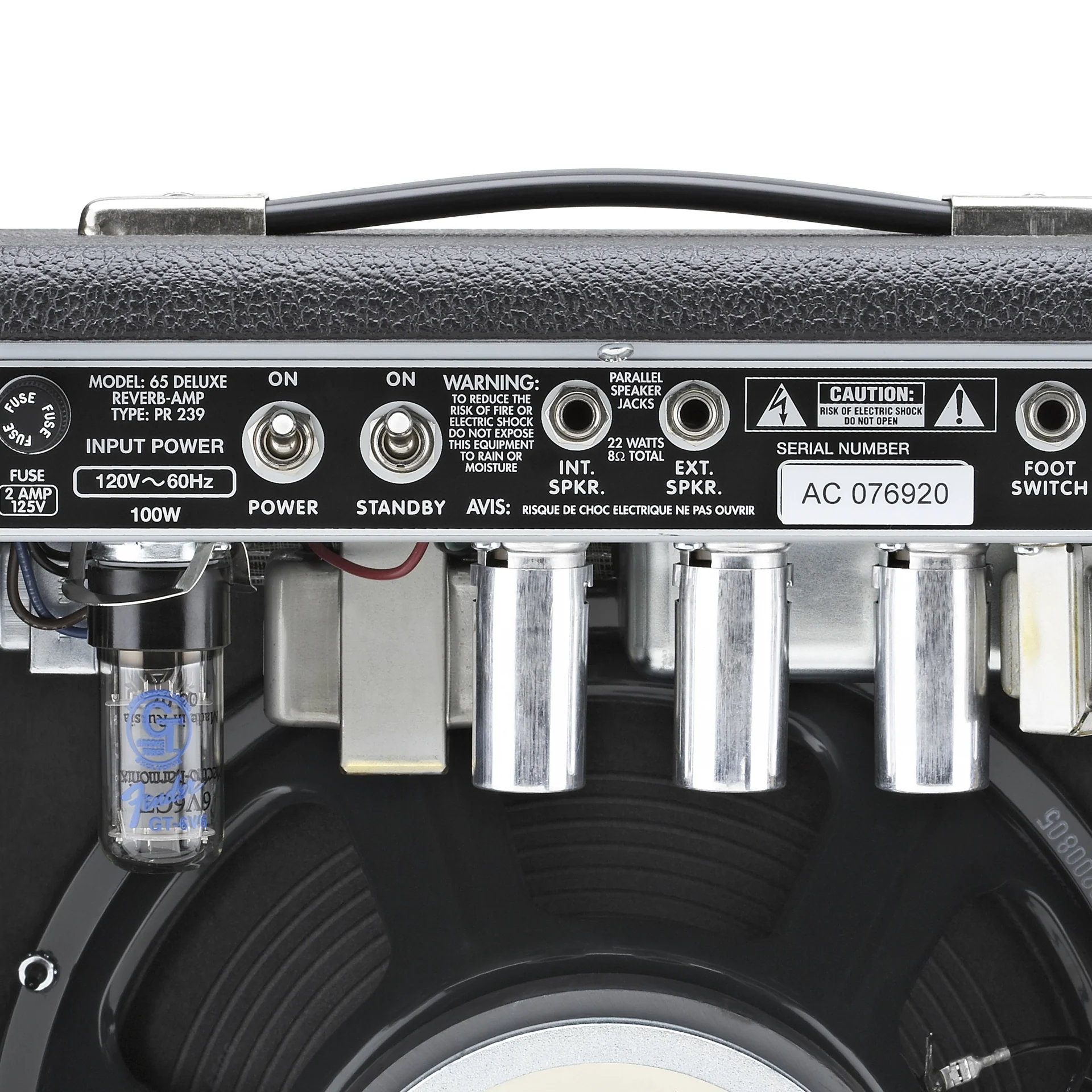 Fender Vintage Reissue '65 Deluxe Reverb Guitar Amplifier - Image 5