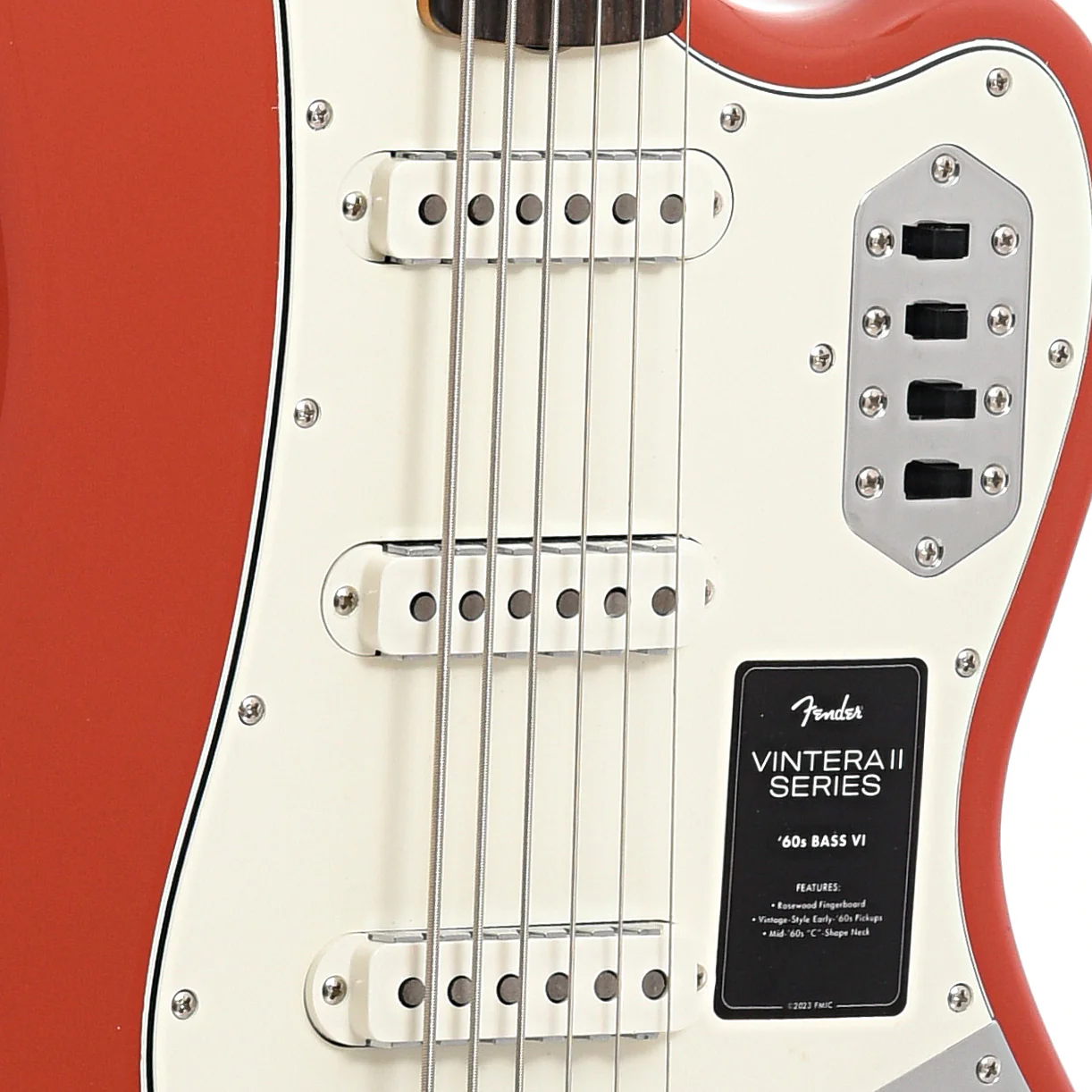 Fender Vintera II '60s Bass VI, Fiesta Red - Image 6