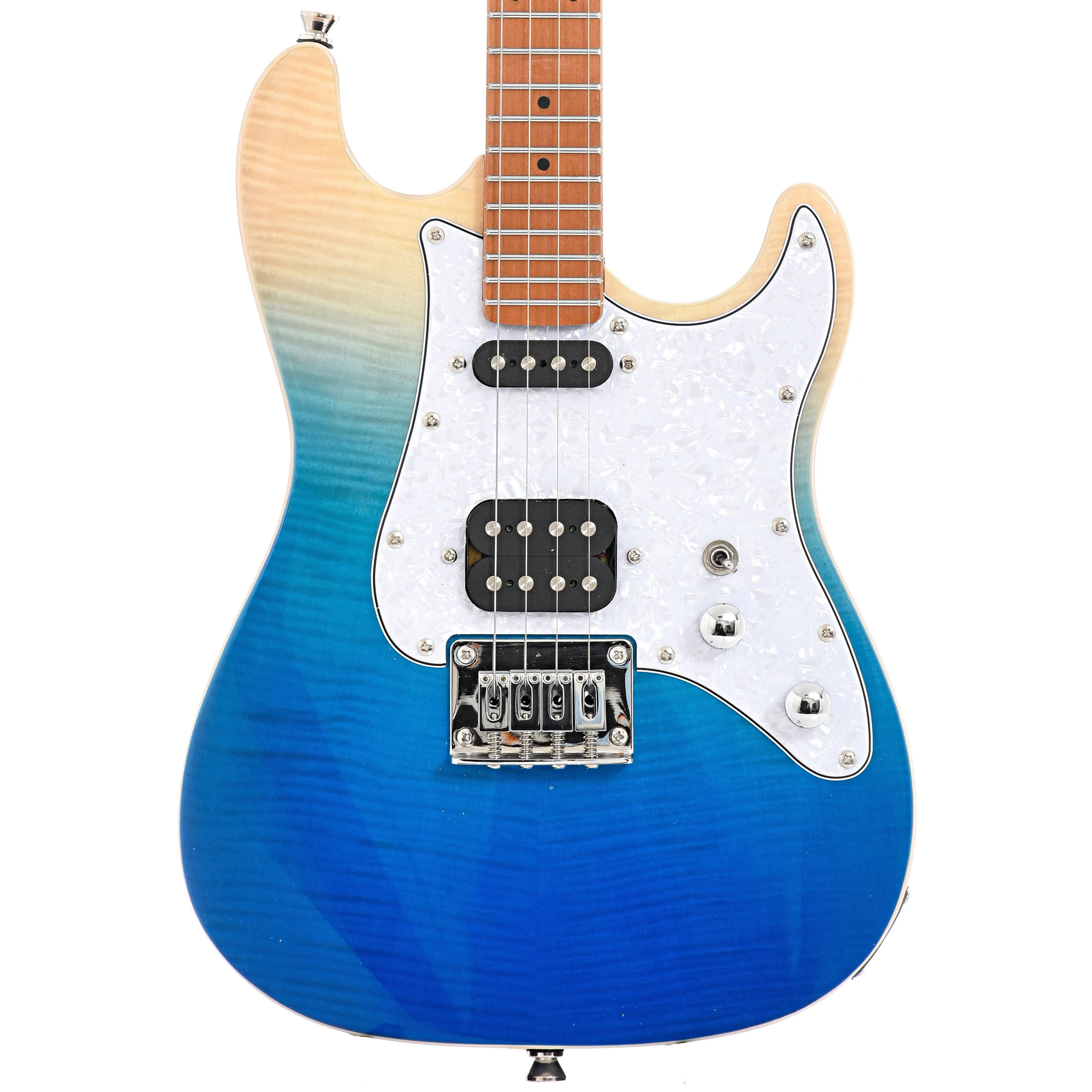 Flight Pathfinder Transparent Blue Electric Solidbody Tenor Ukulele - Image 2