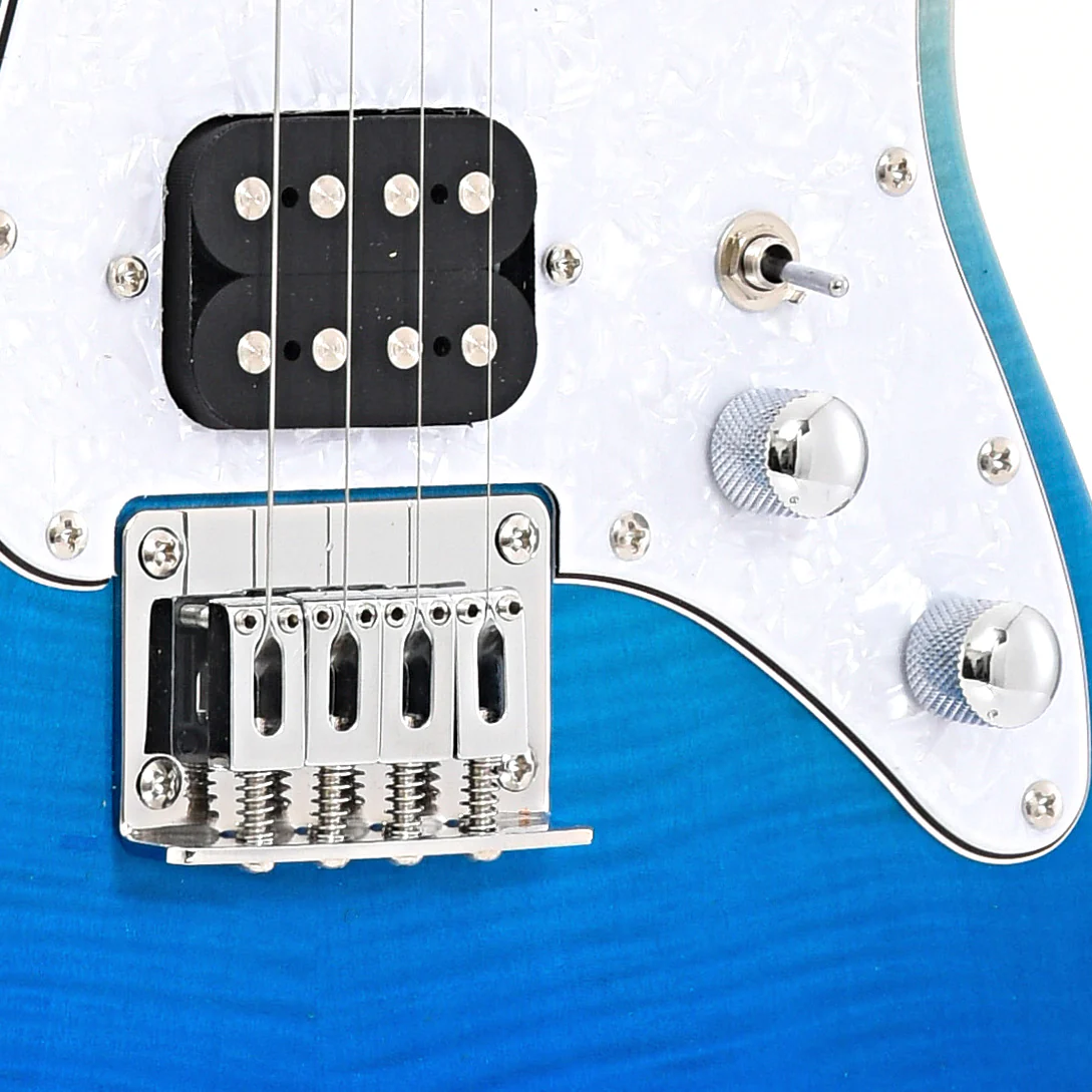 Flight Pathfinder Transparent Blue Electric Solidbody Tenor Ukulele - Image 4