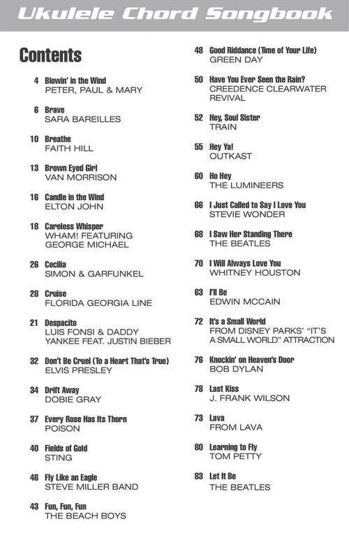 Four Chord Songs - Ukulele Chord Songbook - Image 2