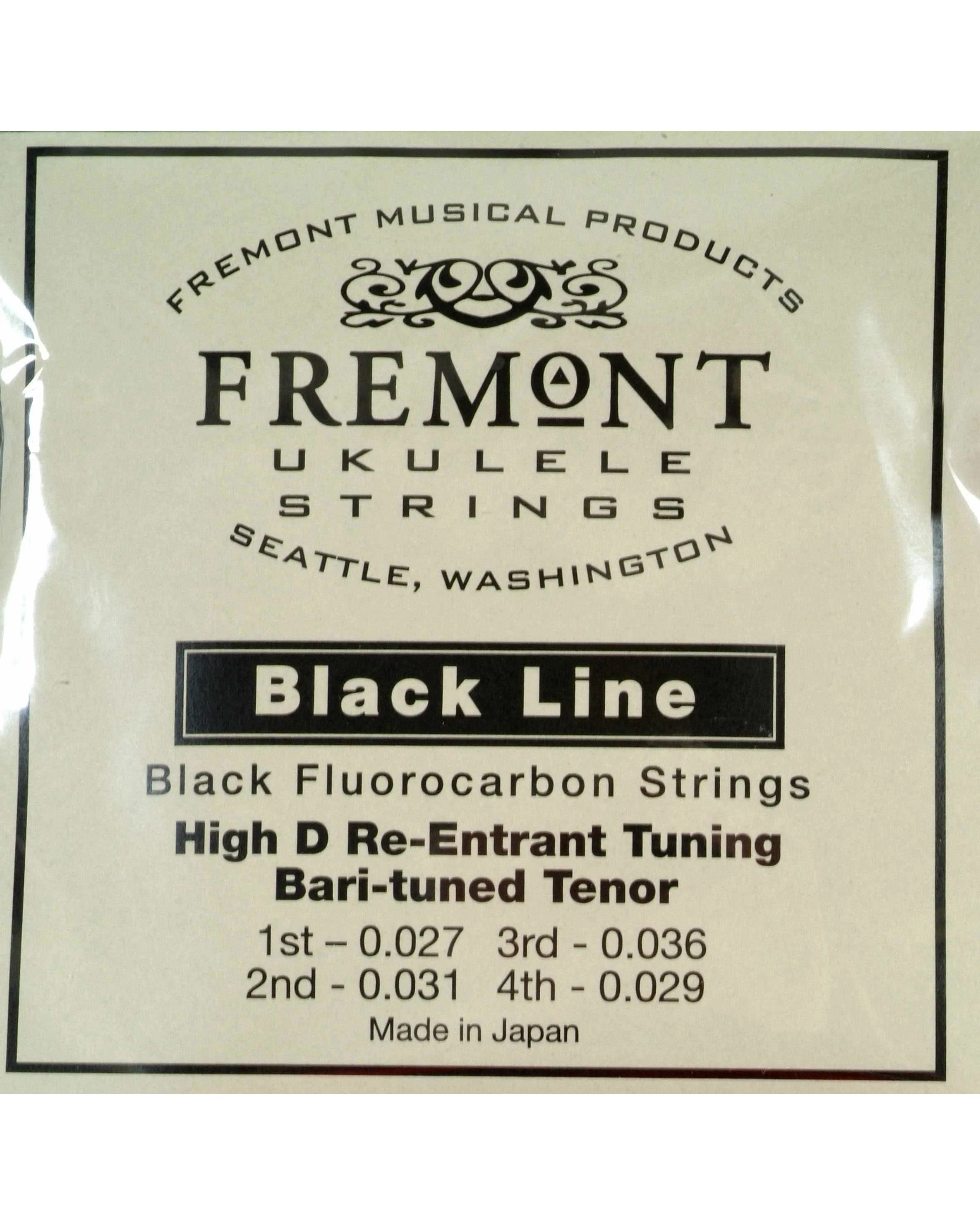 Fremont Blackline Fluorocarbon Tenor Ukulele Strings, High D - Image 2