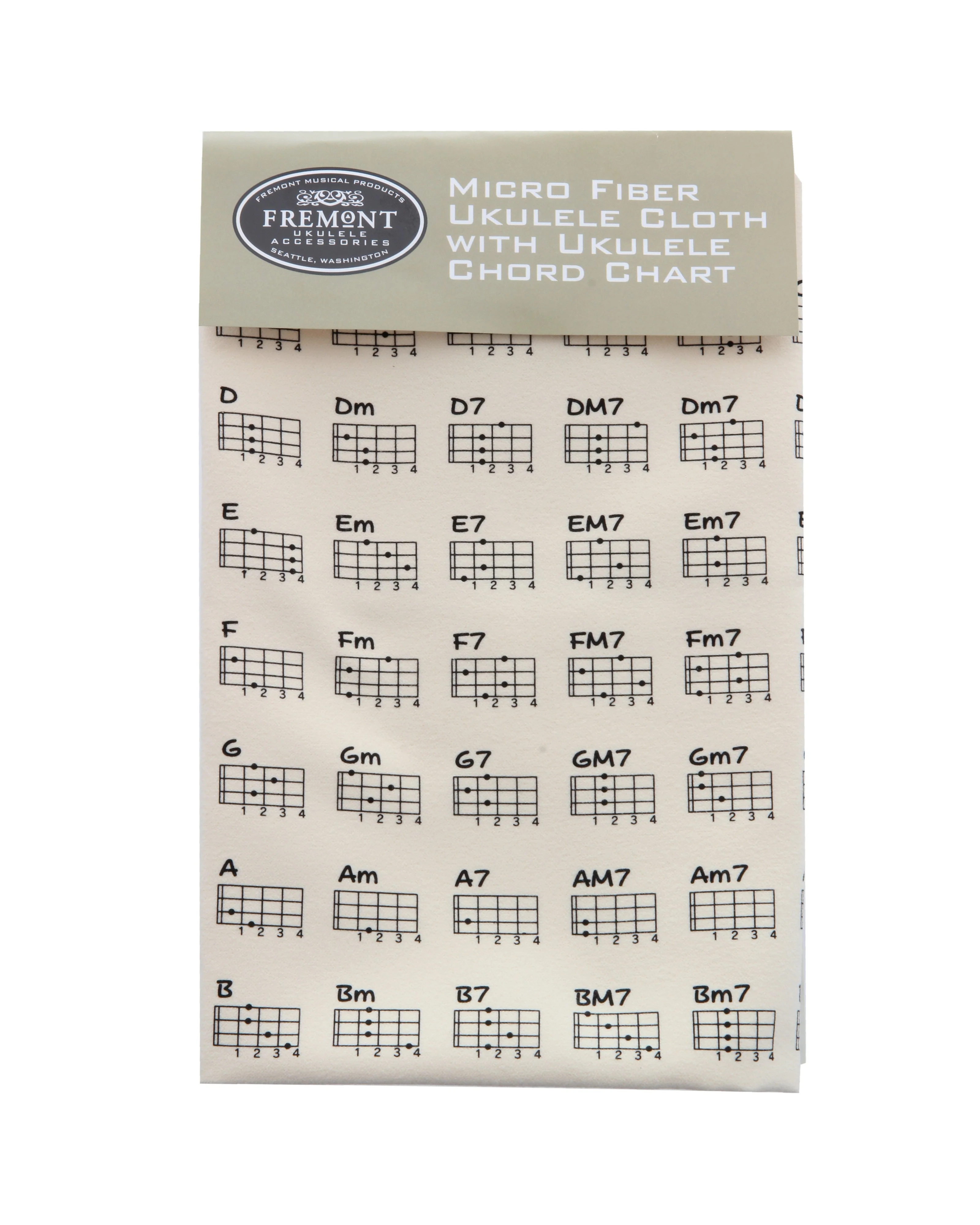 Fremont Micro Fiber Soft Cloth with Ukulele Chord Chart - Image 2